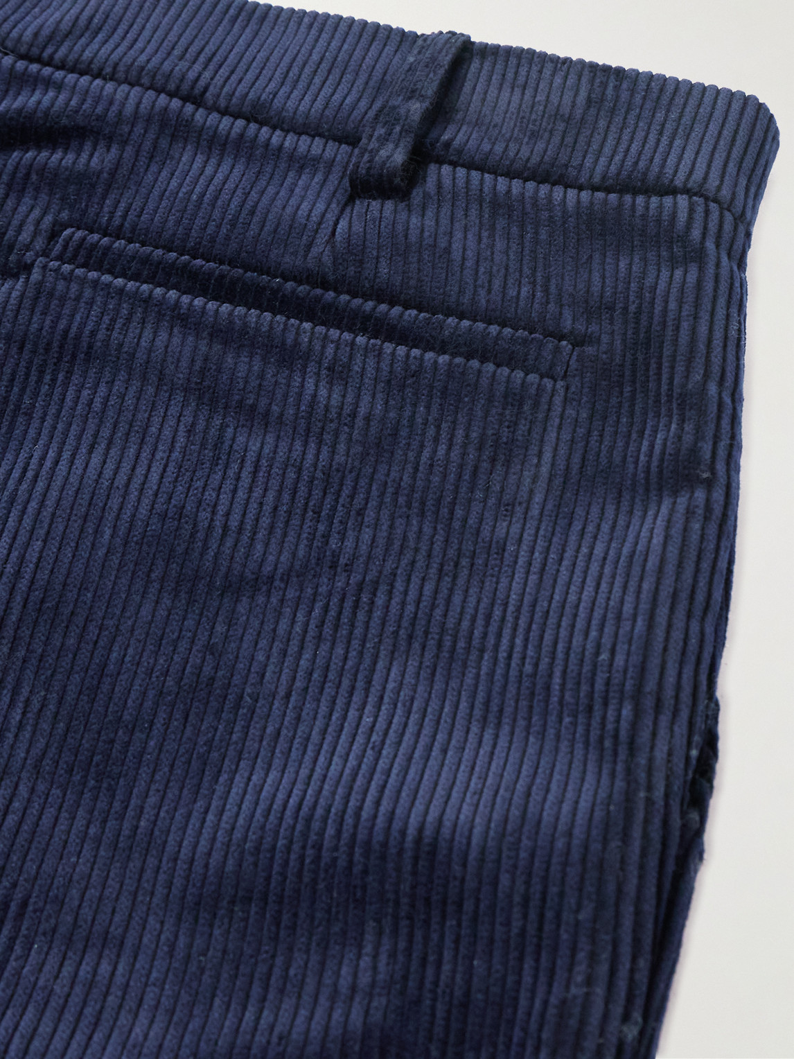 Shop De Bonne Facture Pleated Straight-leg Cotton-corduroy Suit Trousers In Blue