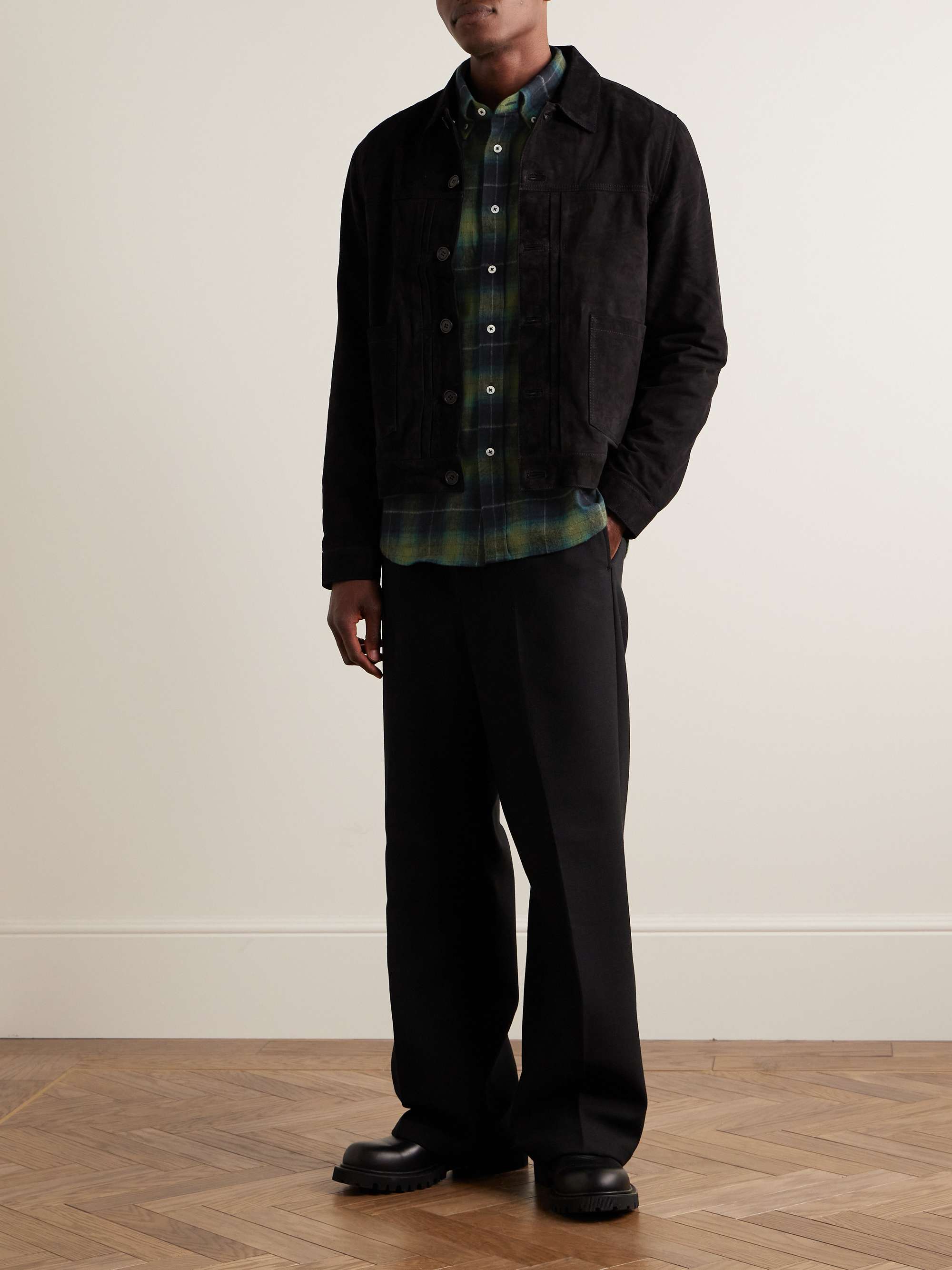 DE BONNE FACTURE ButtonDown Collar Checked CottonFlannel Shirt for