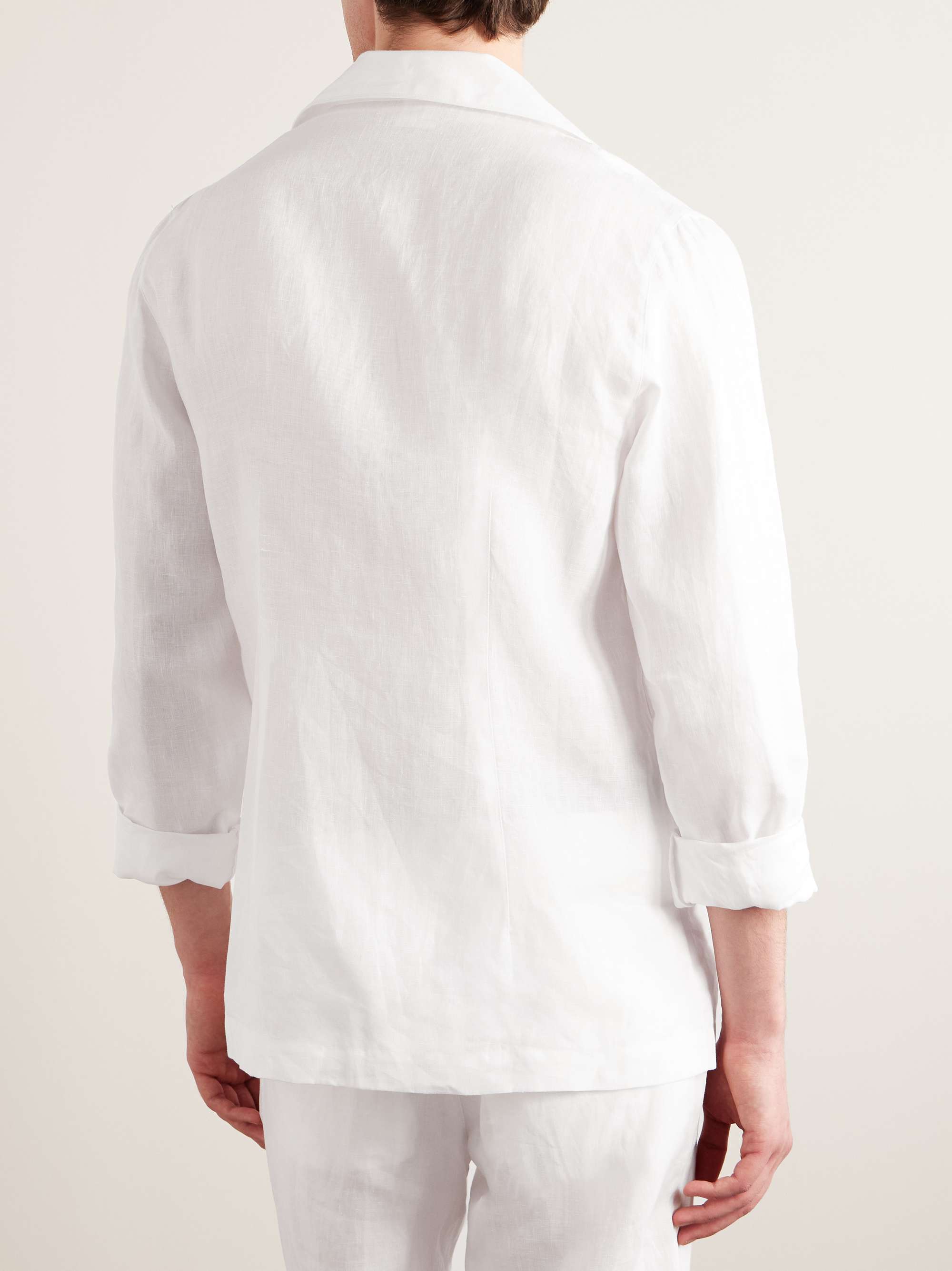 LORETTA CAPONI Camp-Collar Linen Pyjama Shirt for Men | MR PORTER