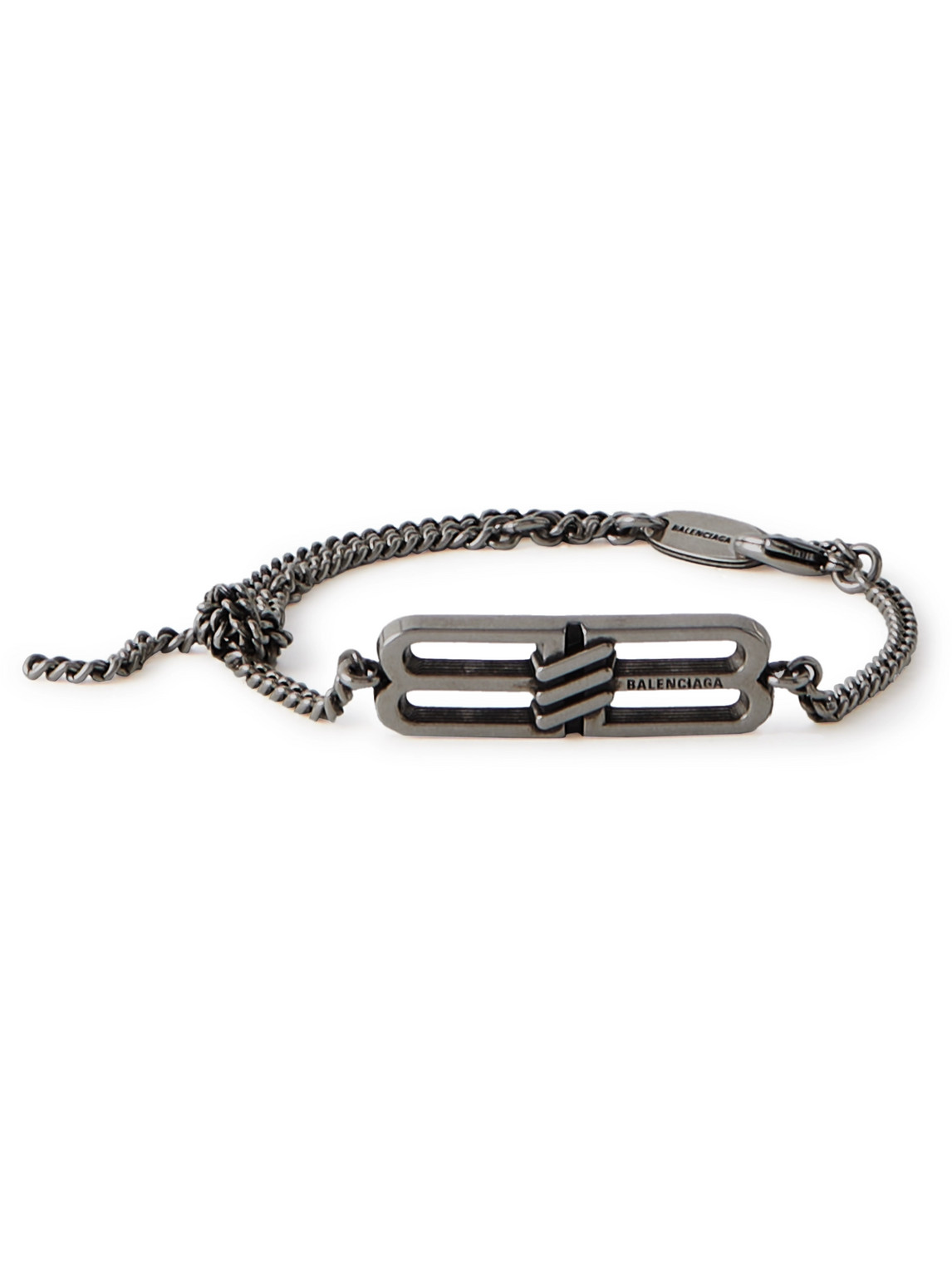 Balenciaga Icon Burnished Silver-tone Bracelet