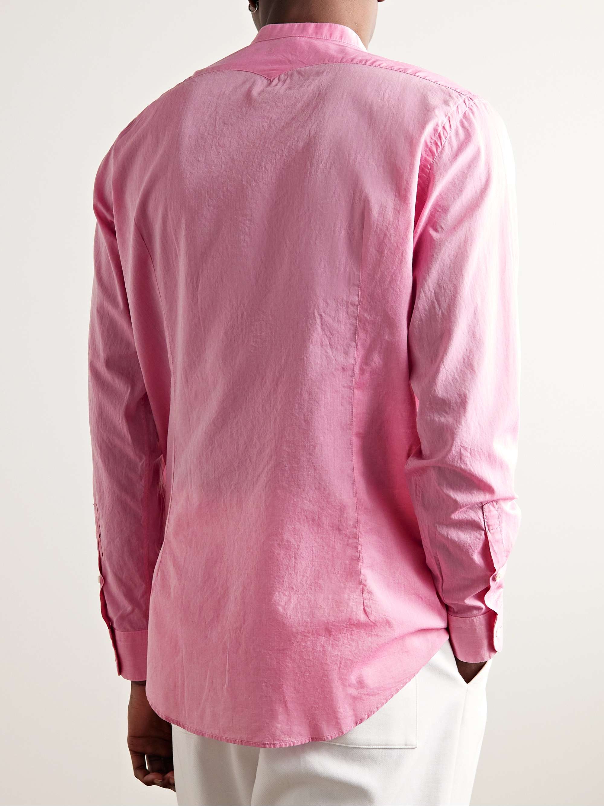 MASSIMO ALBA Noto2 Grandad-Collar Washed Cotton-Muslin Shirt