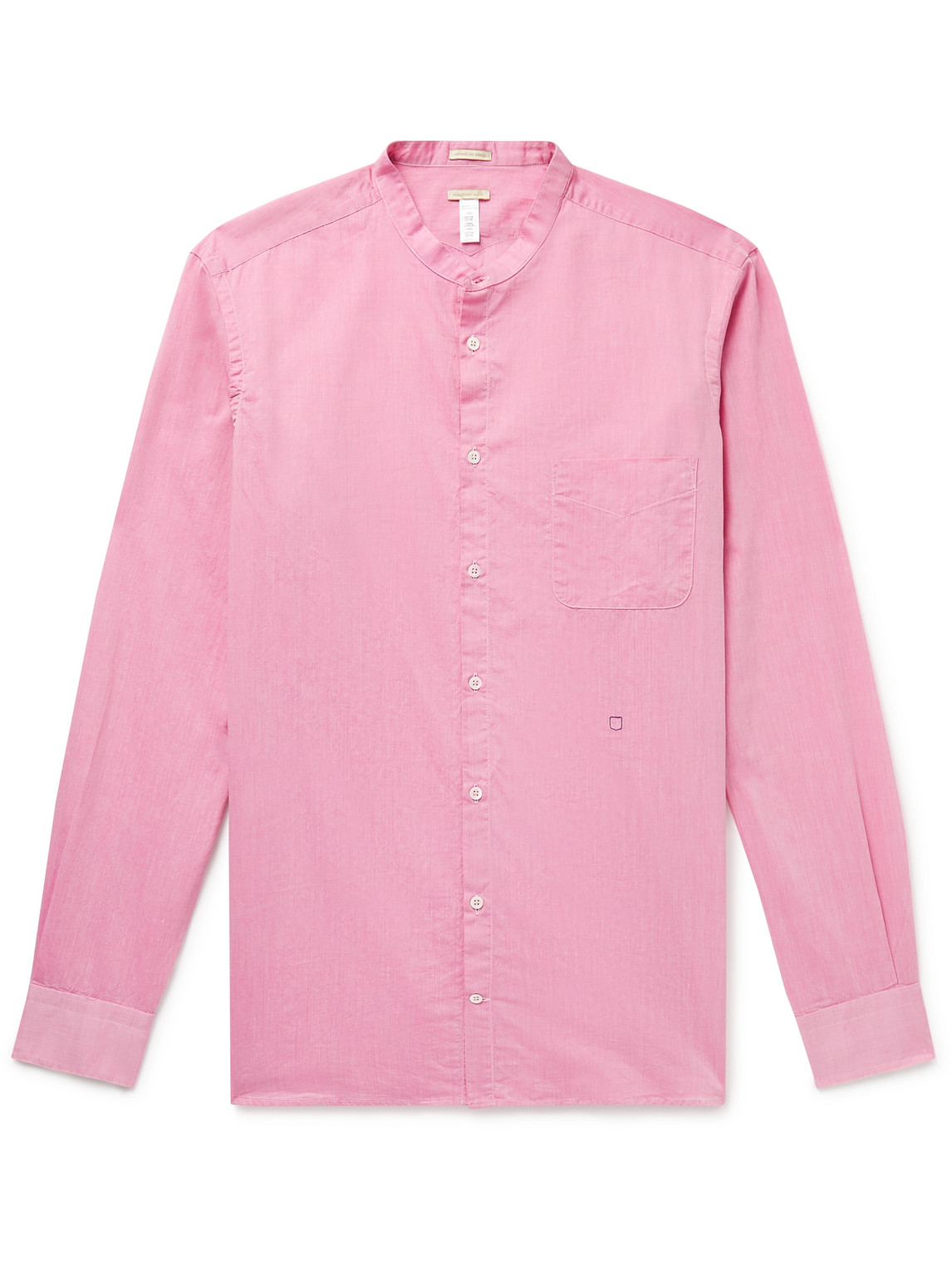 Noto2 Grandad-Collar Washed Cotton-Muslin Shirt