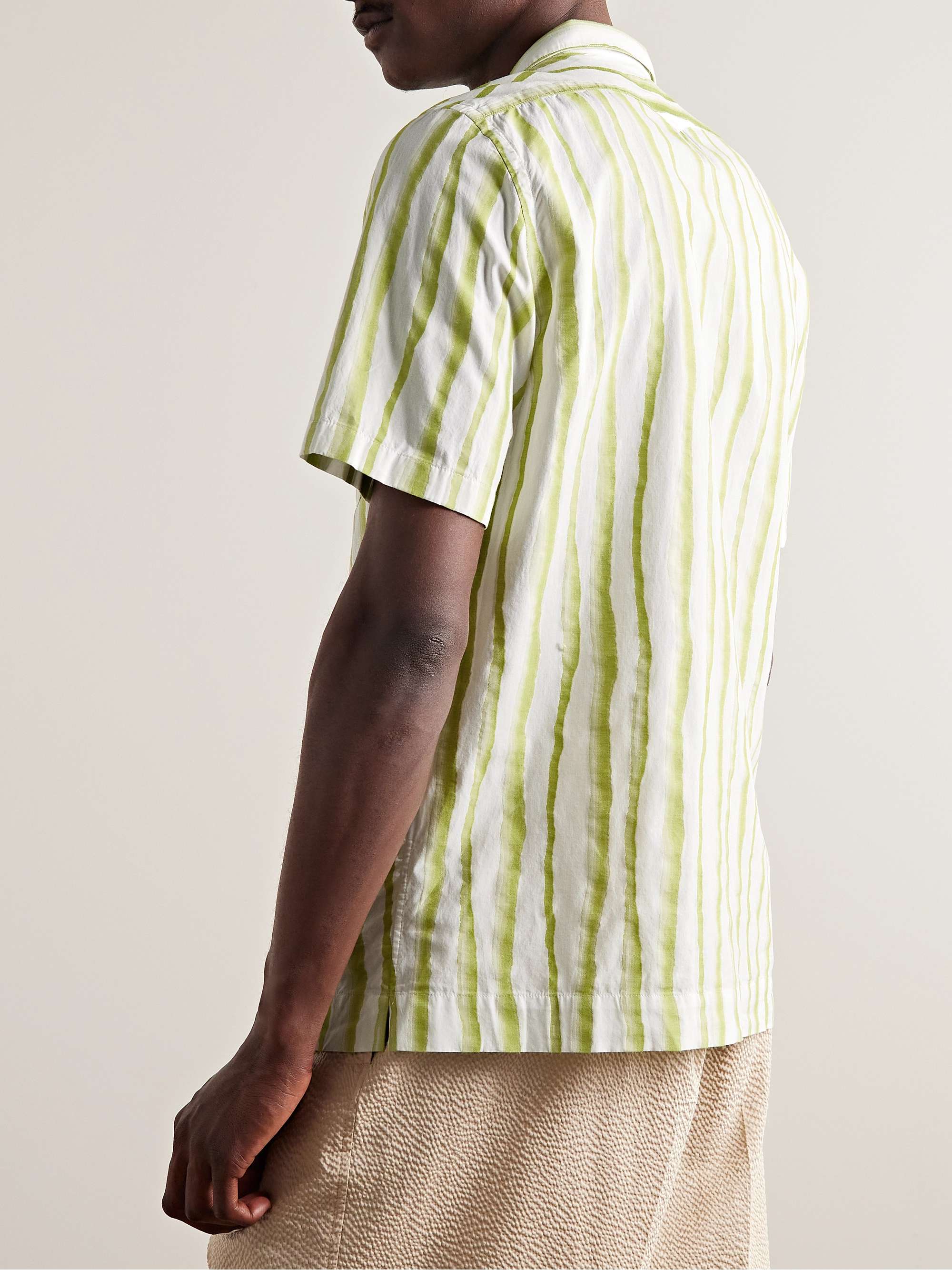 MASSIMO ALBA Venice Camp-Collar Striped Cotton-Jacquard Shirt