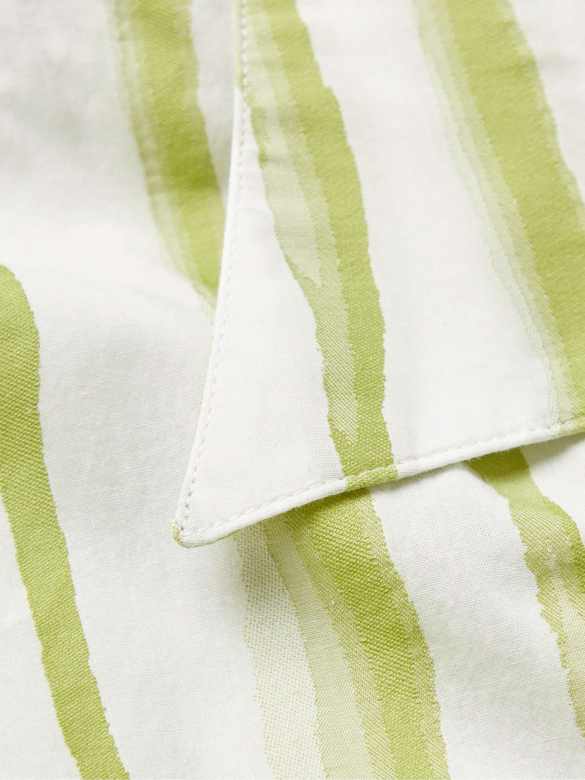 MASSIMO ALBA Venice Camp-Collar Striped Cotton-Jacquard Shirt