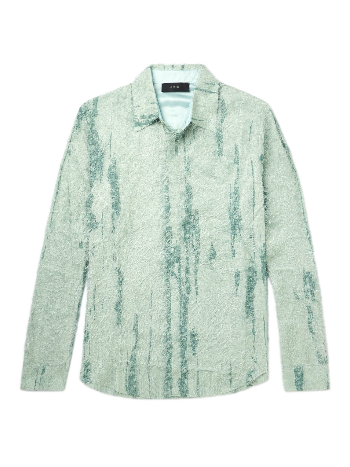 AMIRI - Printed Fringed Woven Shirt - Men - Green - IT 46