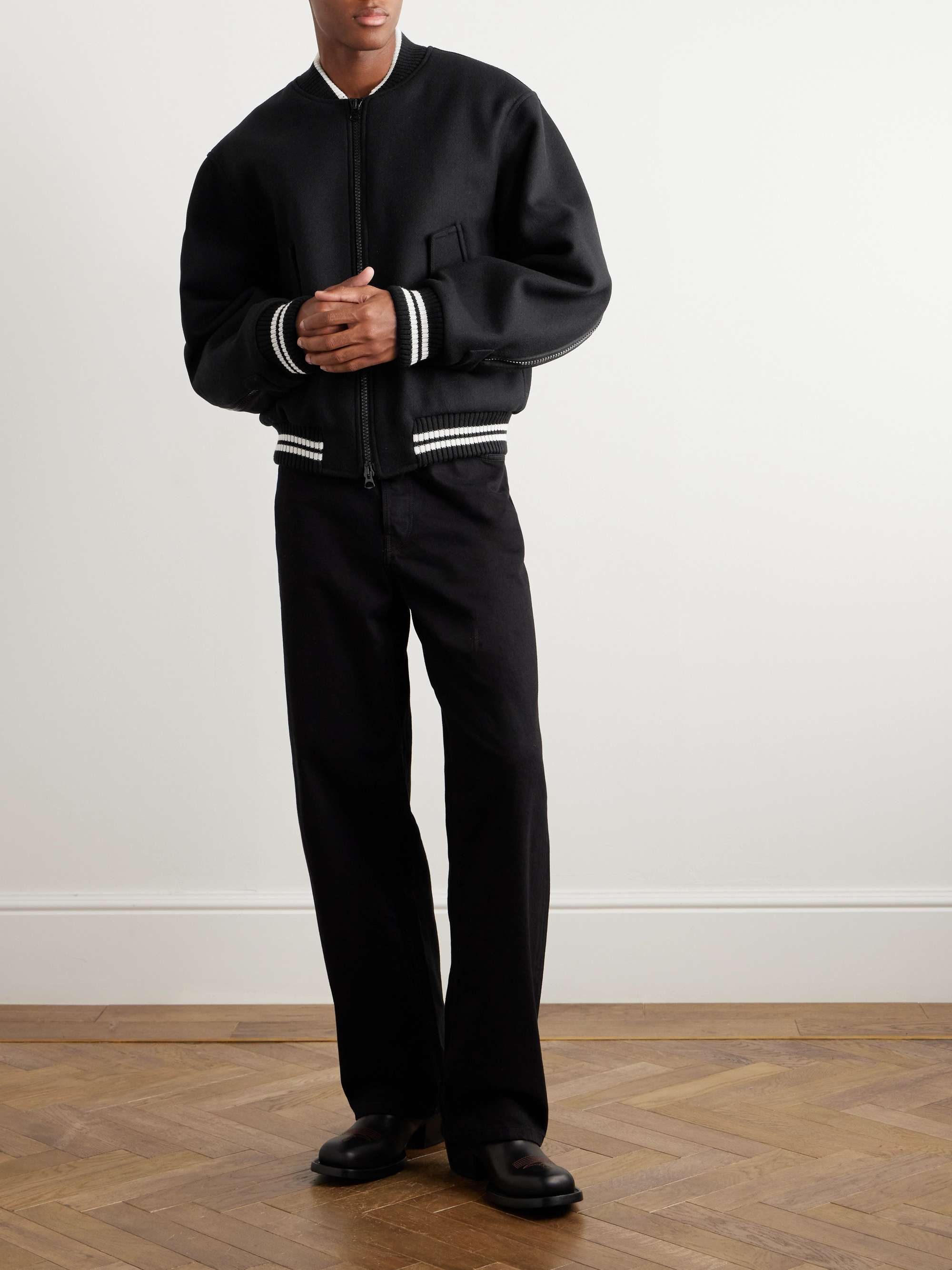 DRIES VAN NOTEN Striped Wool-Blend Bomber Jacket for Men | MR PORTER