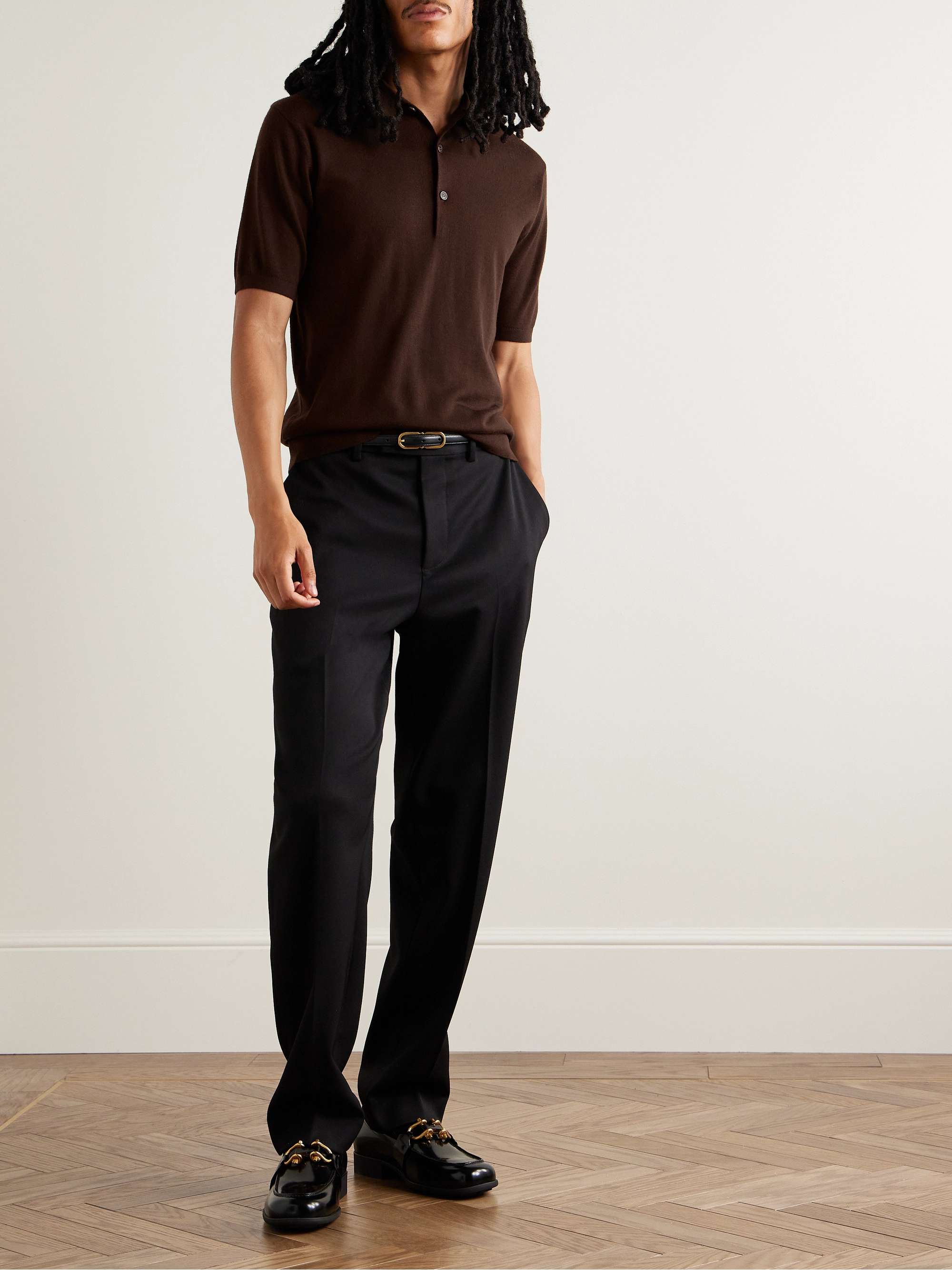DRIES VAN NOTEN Slim-Fit Merino Wool Polo Shirt for Men | MR PORTER