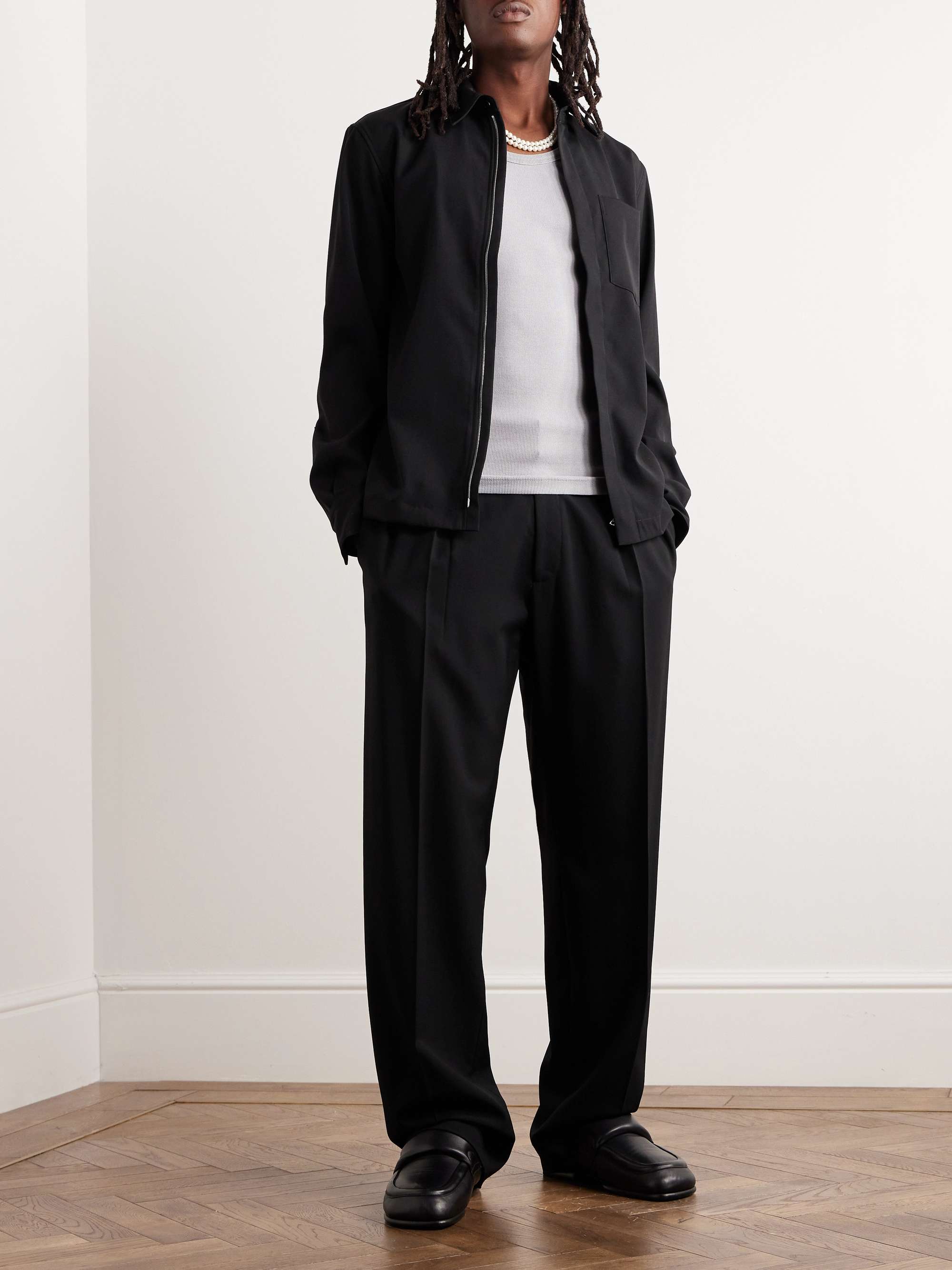 Wool Zip Up Overshirt