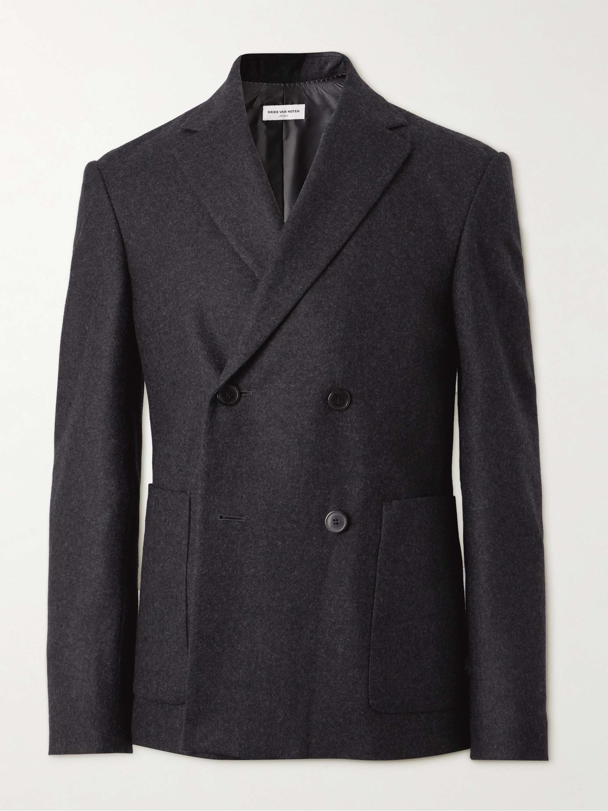 DRIES VAN NOTEN Double-Breasted Wool-Flannel Blazer for Men | MR PORTER