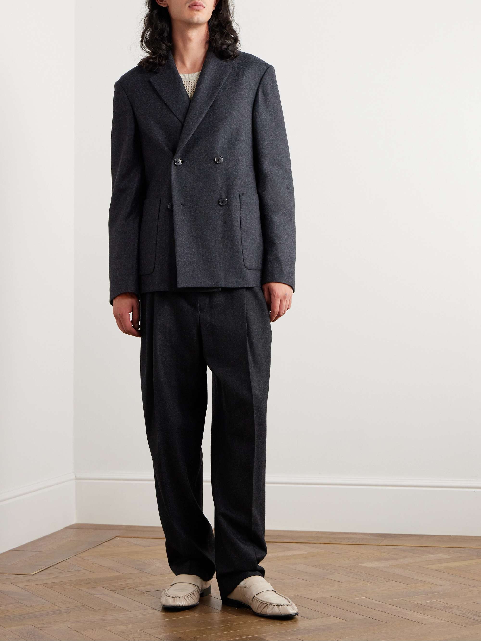 DRIES VAN NOTEN Double-Breasted Wool-Flannel Blazer for Men | MR PORTER