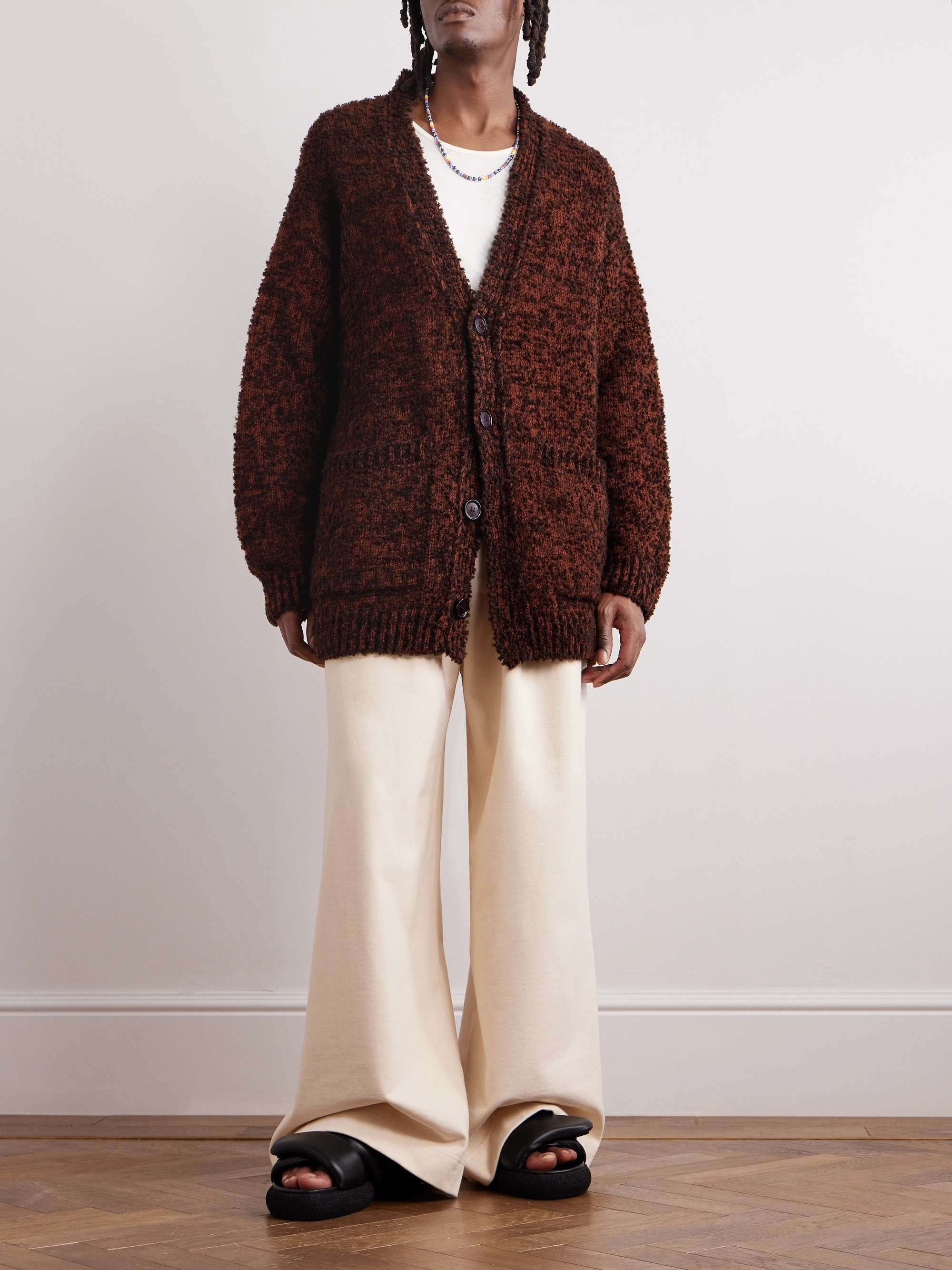 Oversized Wool-Blend Bouclé Cardigan