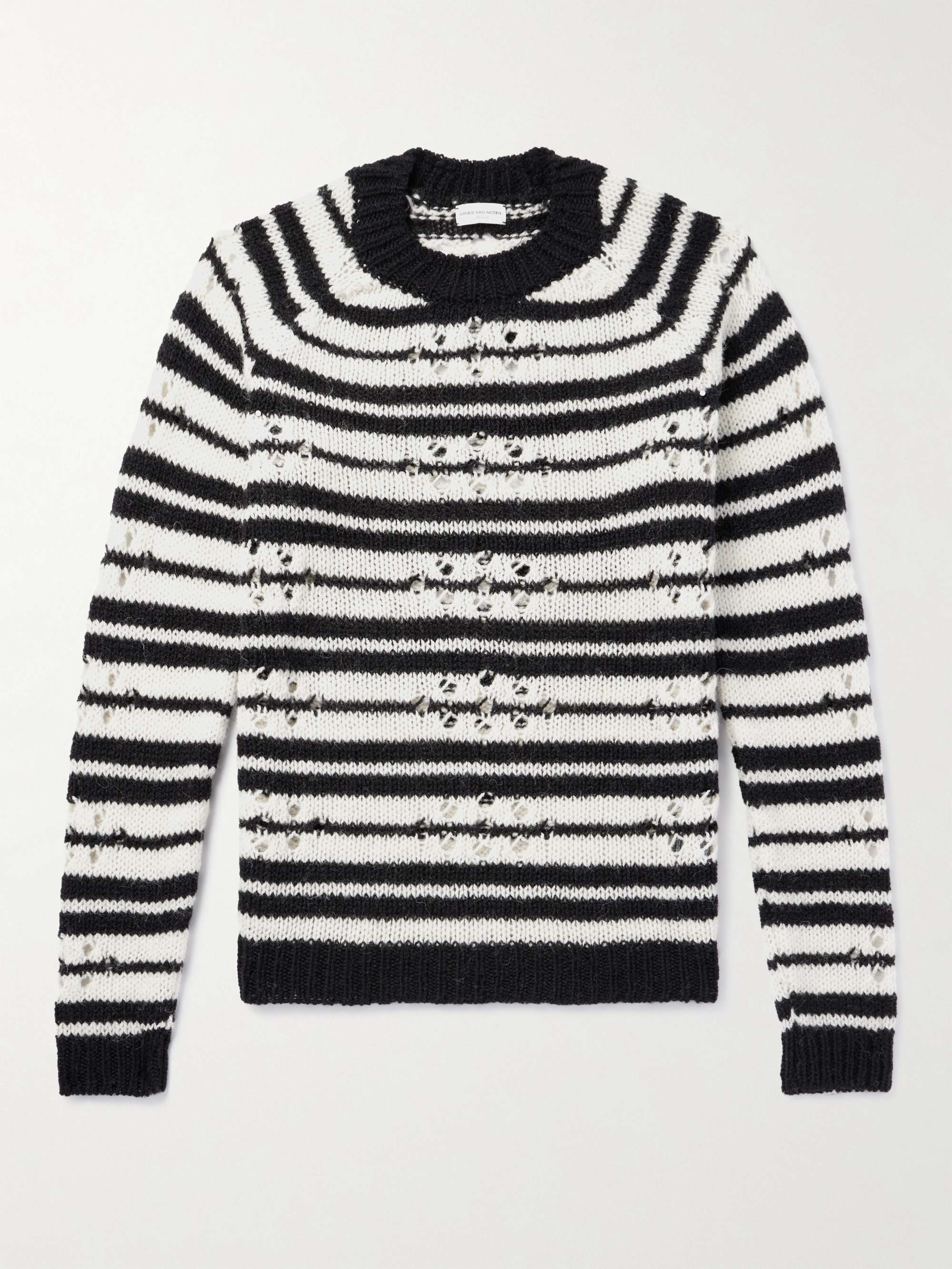 DRIES VAN NOTEN Striped Open Knit Wool Sweater for Men MR PORTER