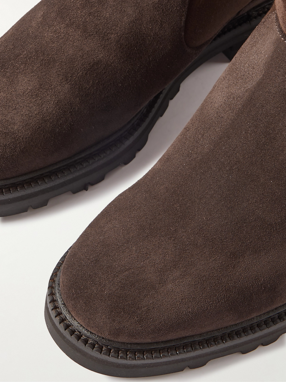 Shop Manolo Blahnik Tomoso Shearling-lined Suede Boots In Brown