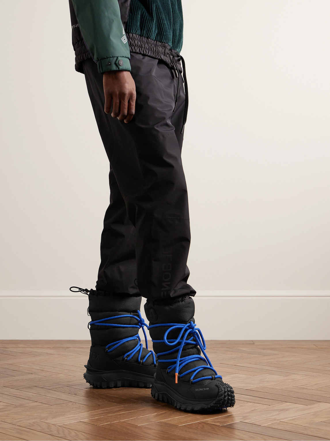 Shop Moncler Trailgrip Après Rubber-trimmed Gore-tex® Ripstop Boots In Black