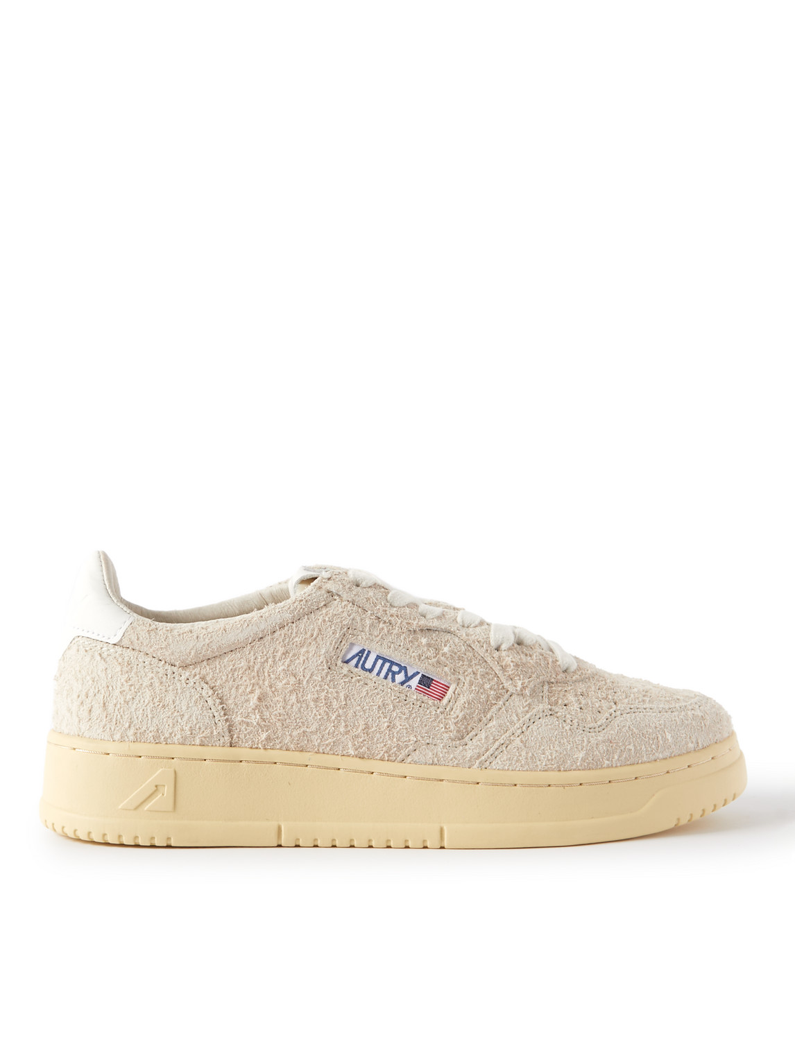 Autry - Medalist Leather-Trimmed Textured-Suede Sneakers - Men - Neutrals - EU 40