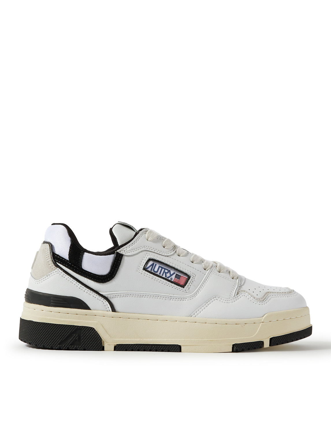 Shop Autry Clc Suede And Mesh-trimmed Leather Sneakers In White