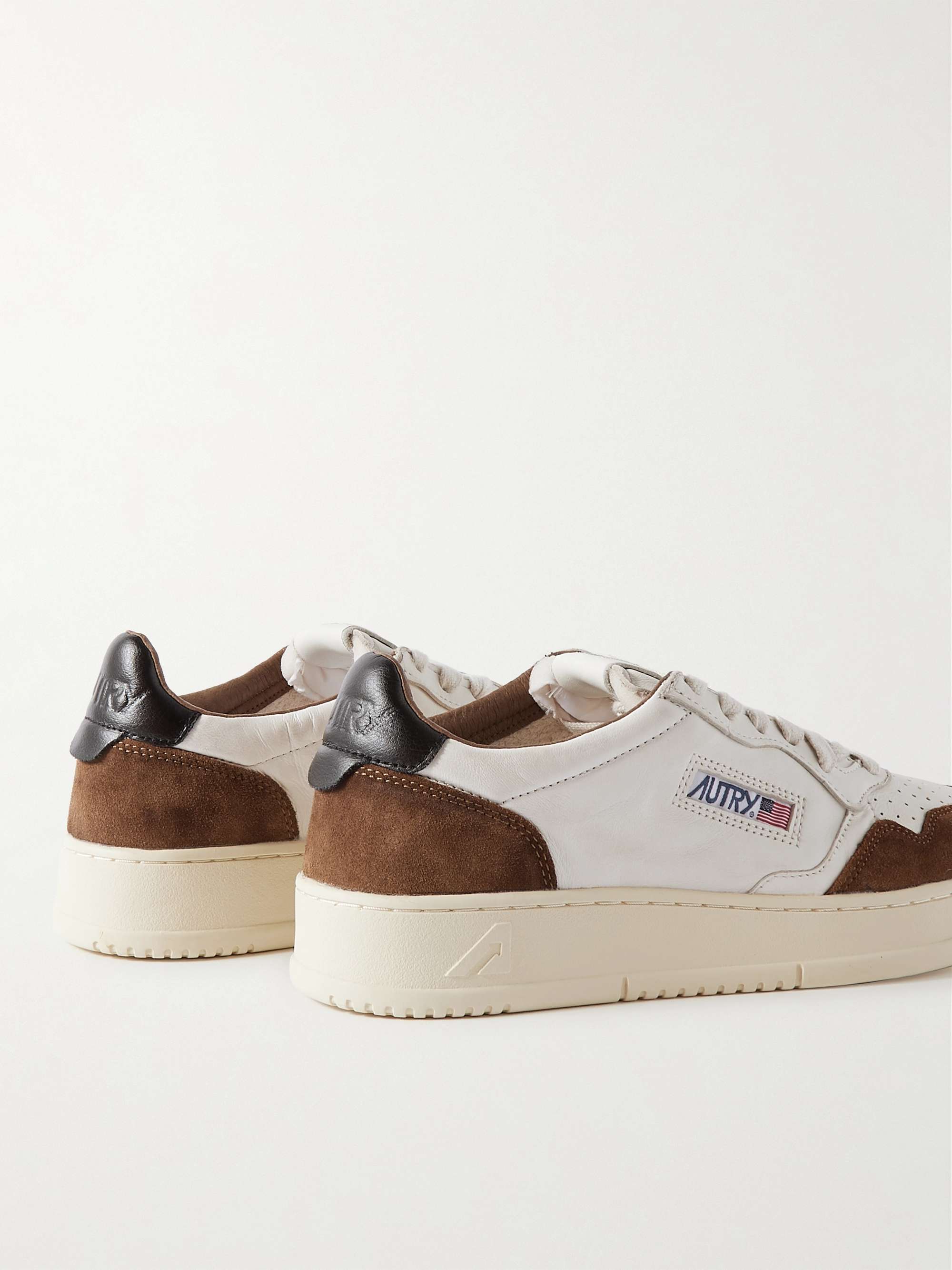 AUTRY Medalist Leather-Trimmed Suede Sneakers for Men | MR PORTER