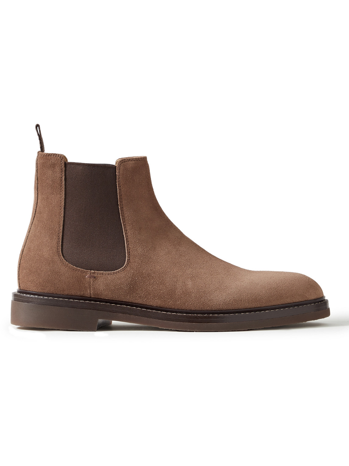 Brunello Cucinelli Men's Suede Leather Chelsea Boots In Brown