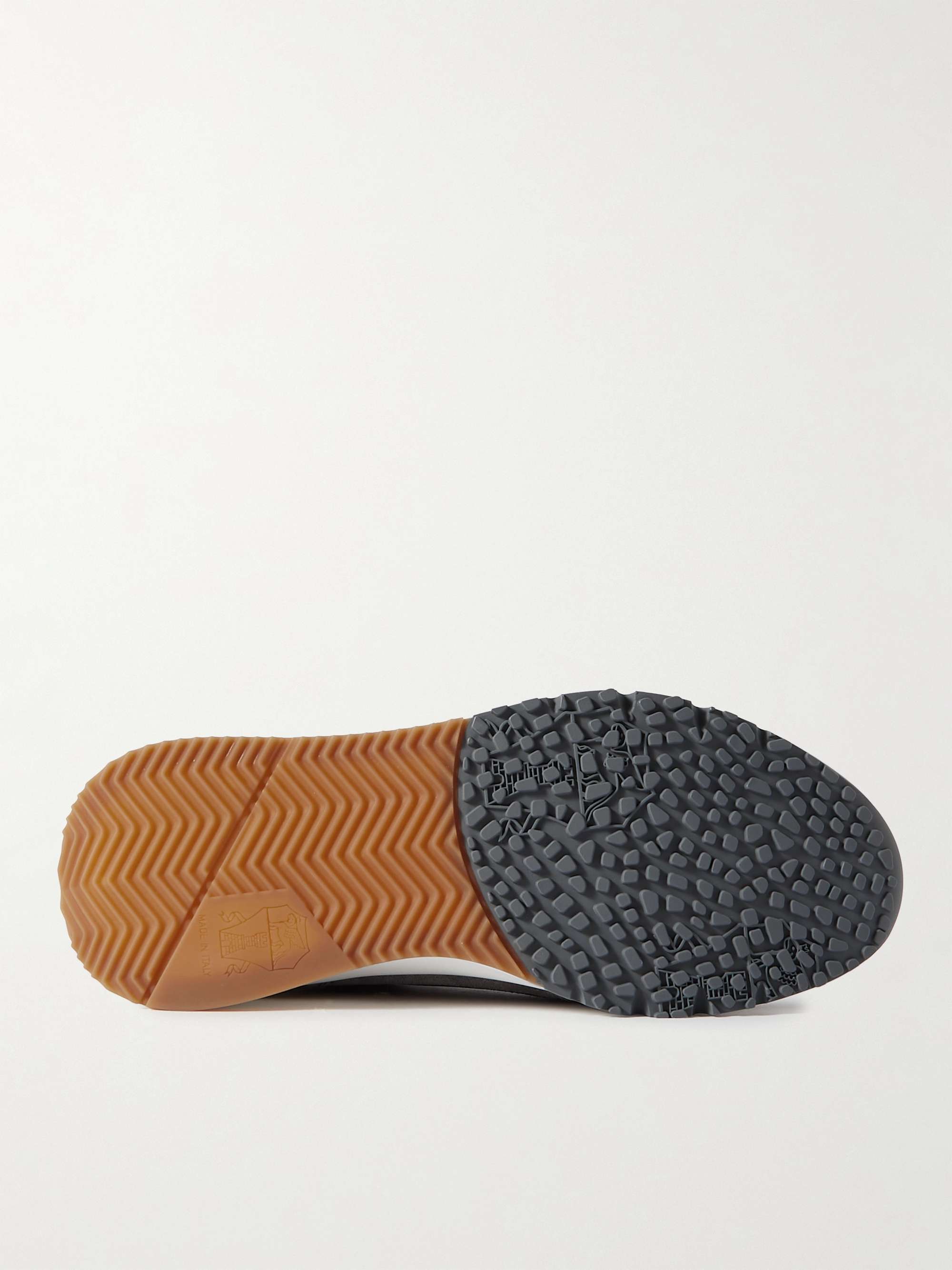 BRUNELLO CUCINELLI Perforated Leather and Suede Sneakers