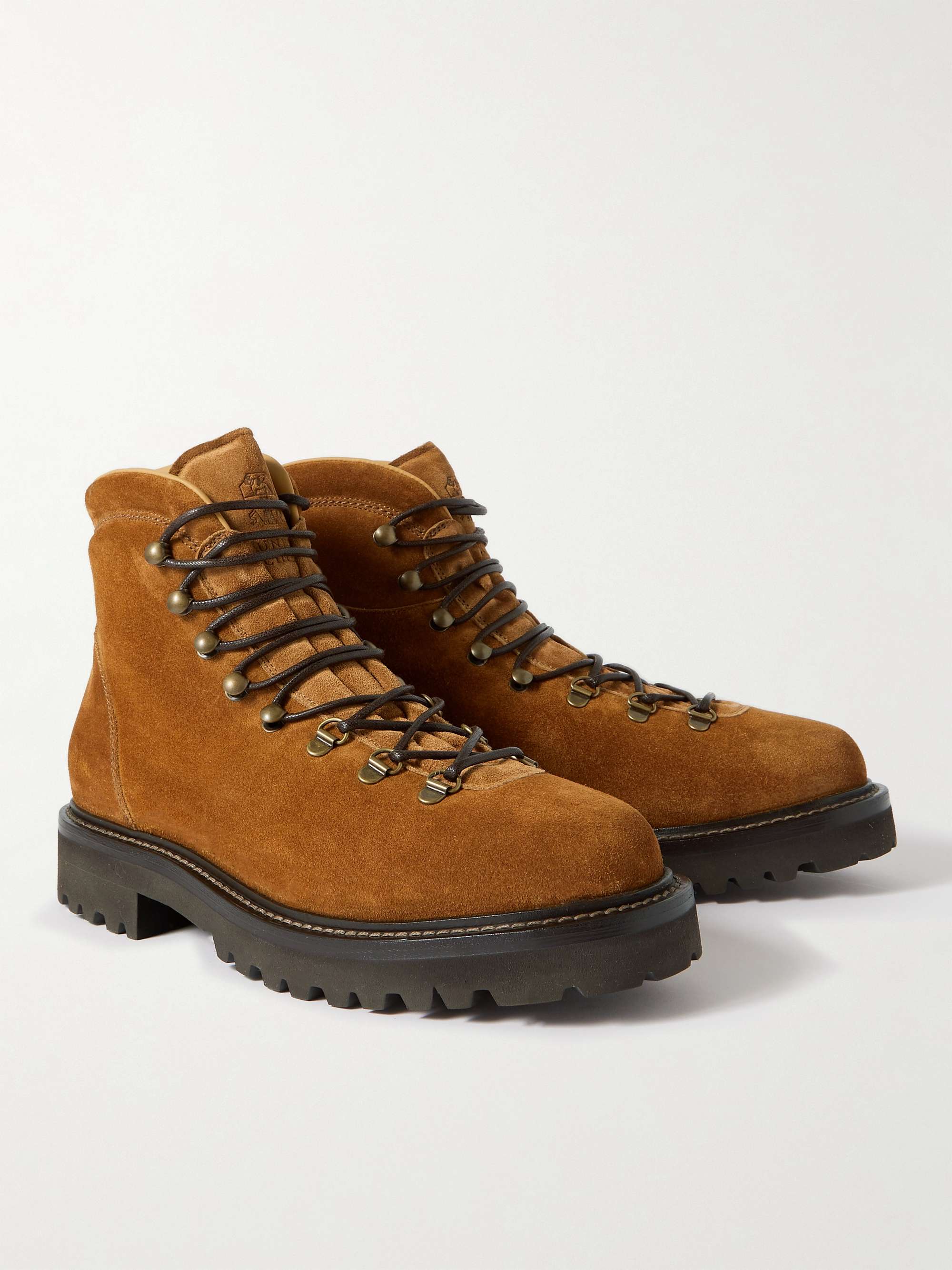 BRUNELLO CUCINELLI Shearling-Lined Suede Hiking Boots for Men | MR PORTER