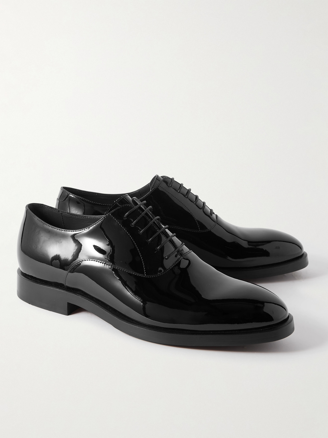 Shop Brunello Cucinelli Patent-leather Oxford Shoes In Black