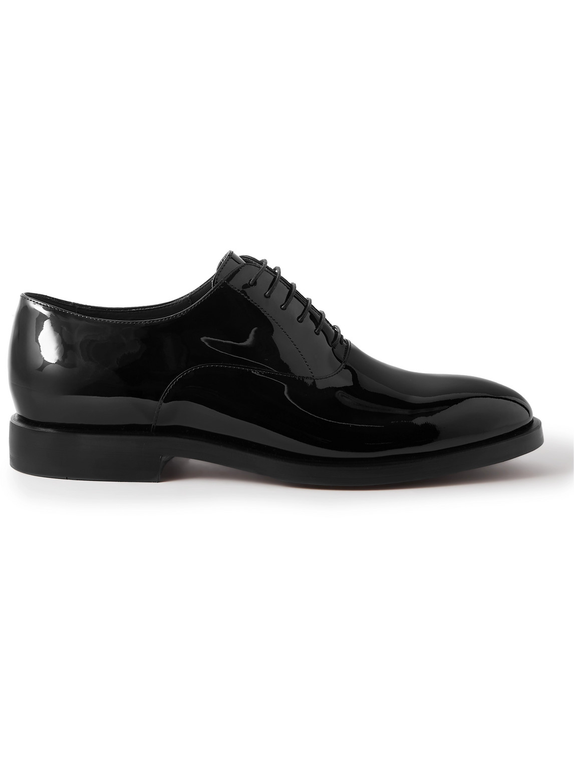 Shop Brunello Cucinelli Patent-leather Oxford Shoes In Black