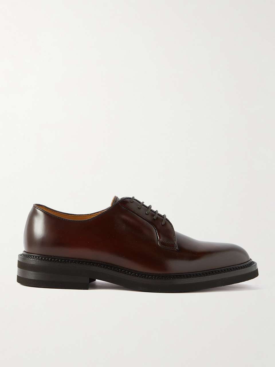 BRUNELLO CUCINELLI Glossed-Leather Derby Shoes | MR PORTER
