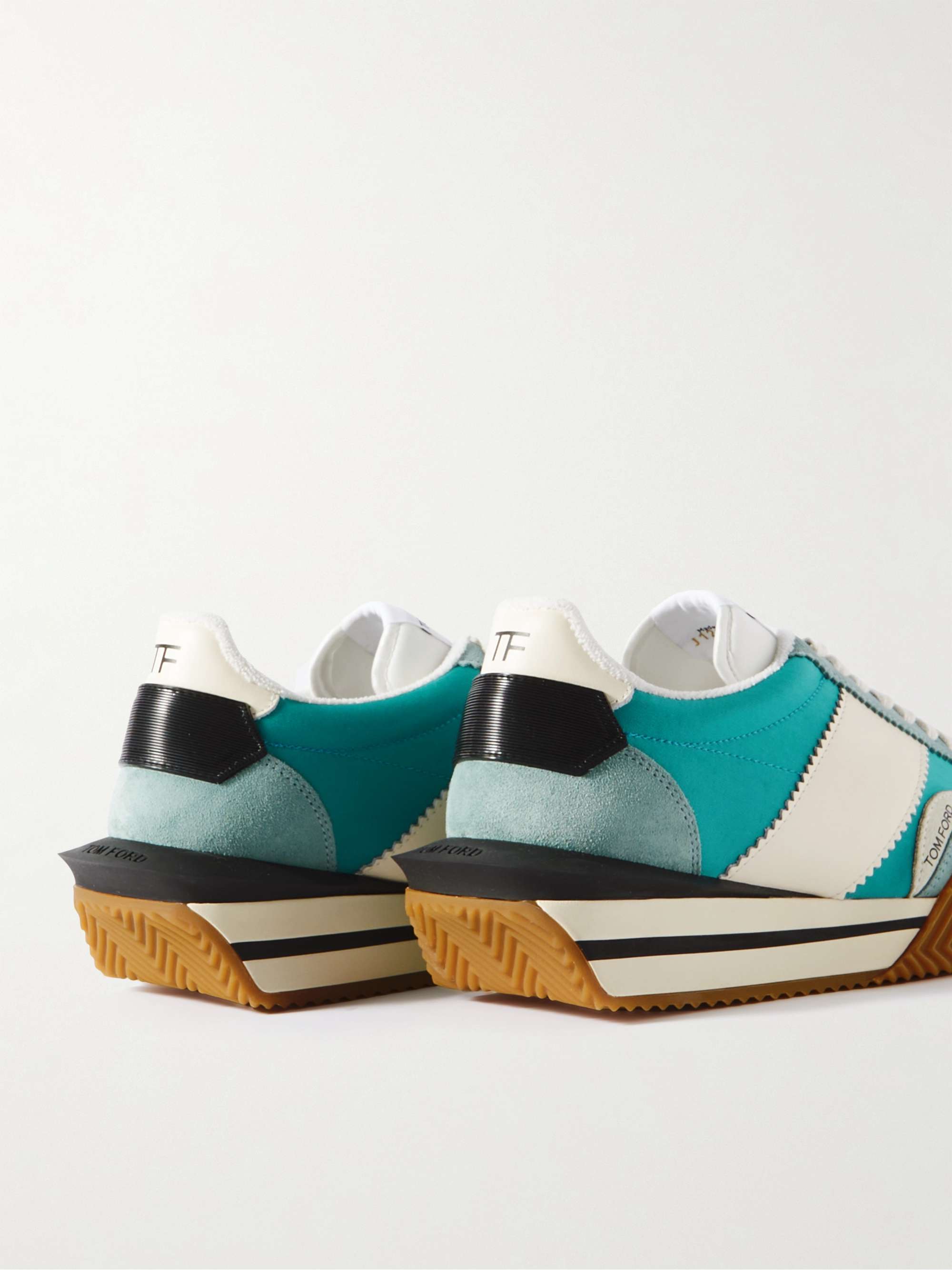 TOM FORD James Rubber-Trimmed Leather, Suede and Nylon Sneakers