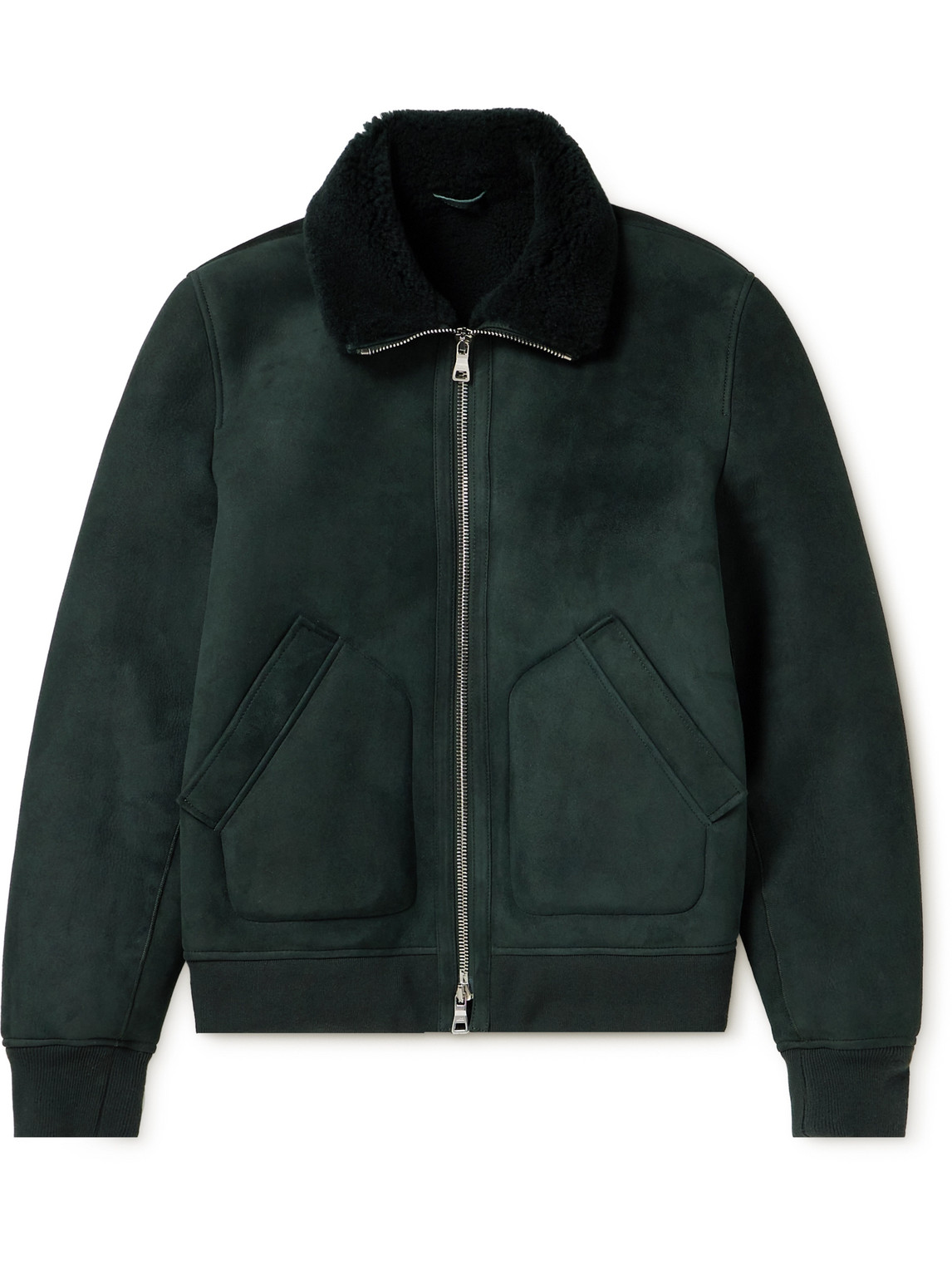 Mr P Shearling Jacket In Green