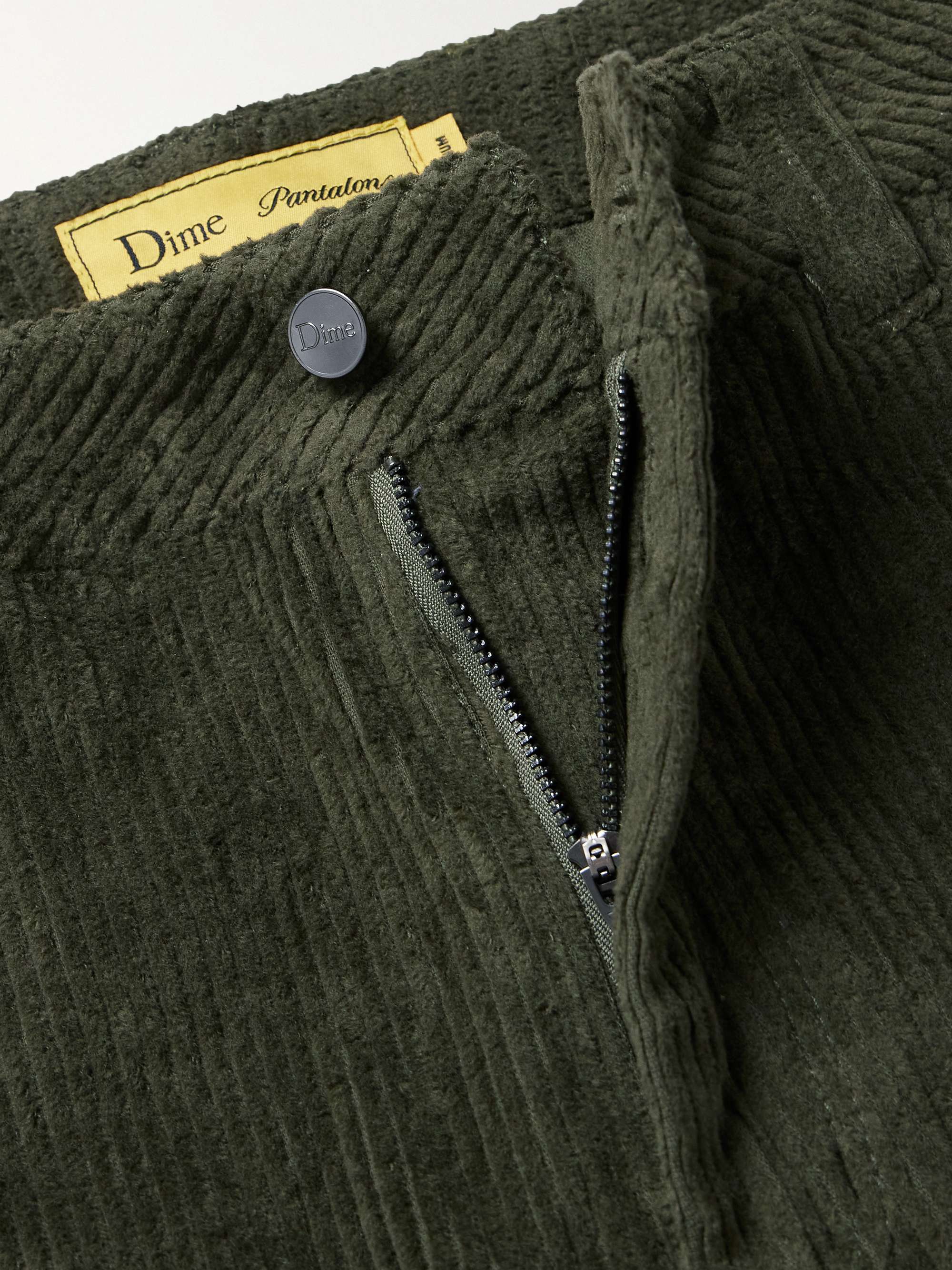 DIME Straight-Leg Embroidered Cotton-Blend Corduroy Trousers