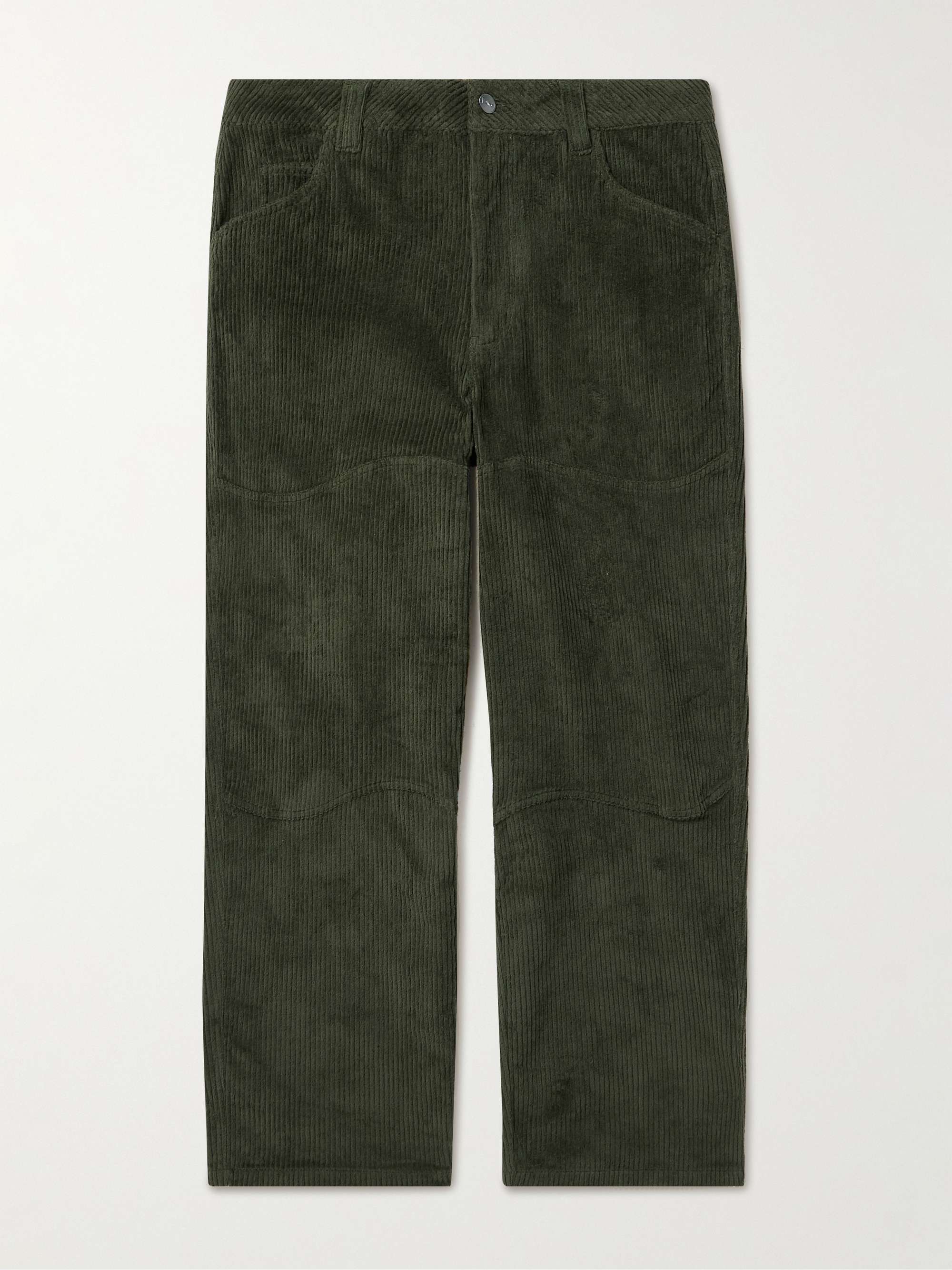 DIME Straight-Leg Embroidered Cotton-Blend Corduroy Trousers