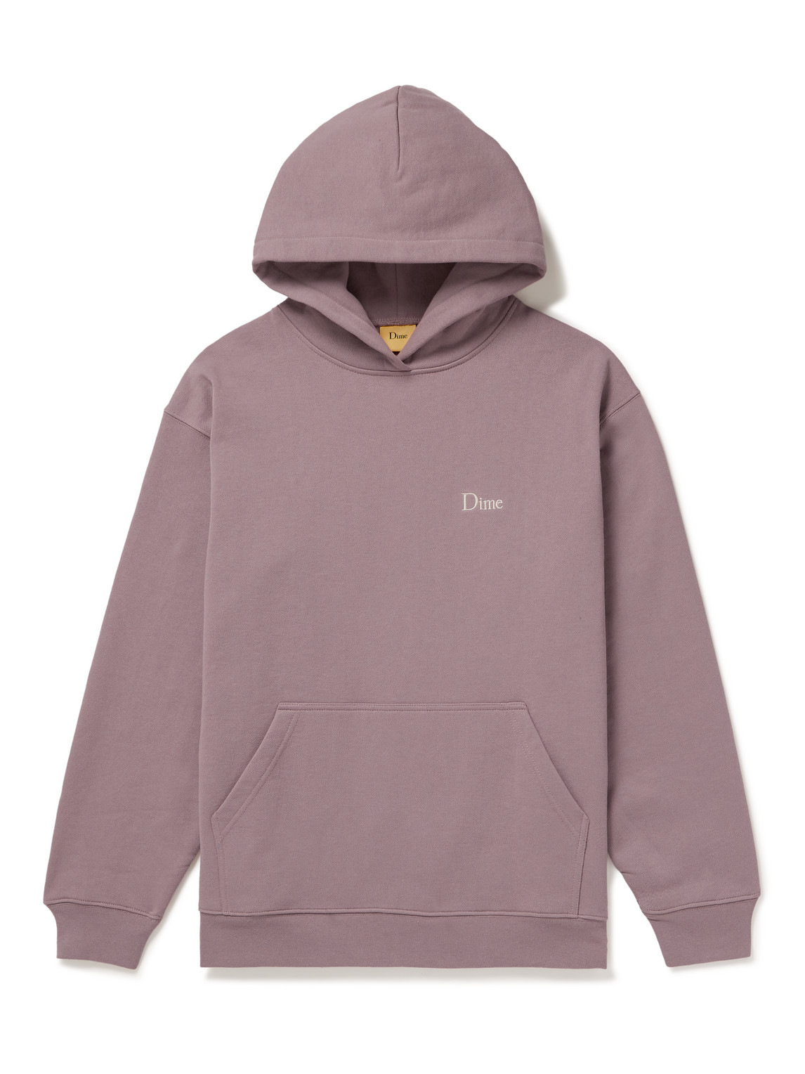 DIME LOGO-EMBROIDERED COTTON-JERSEY HOODIE