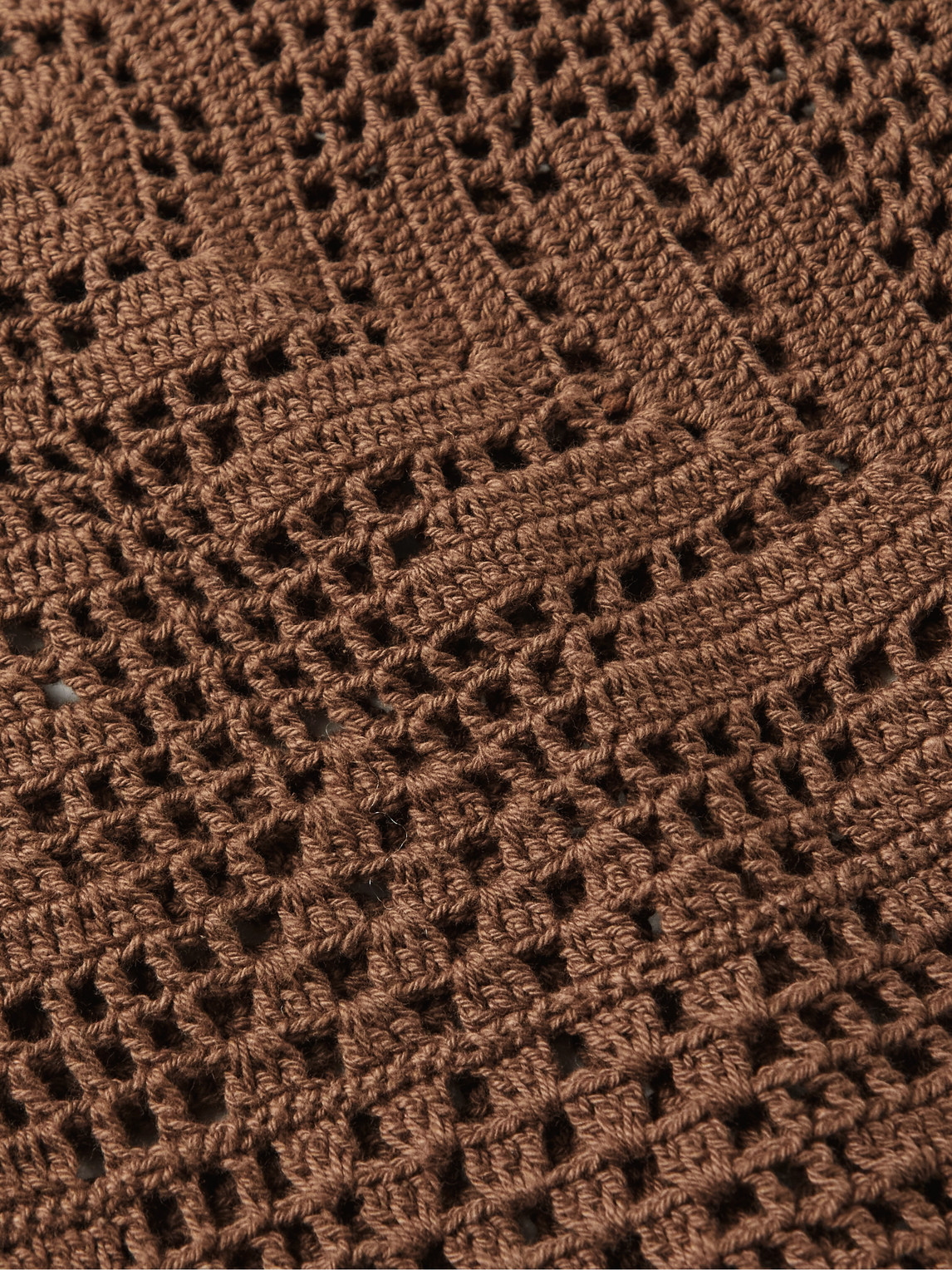 Shop Bode Crocheted Cotton Shirt In Brown