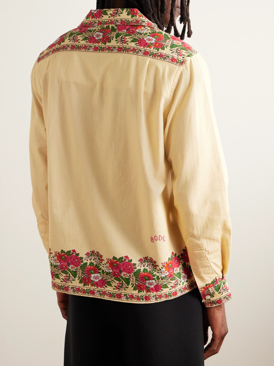 Shop Bode Winter Bouquet Camp-collar Floral-print Cotton-twill Shirt In Neutrals