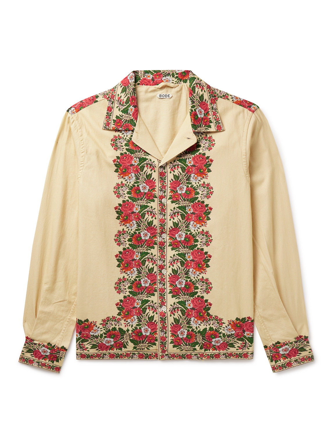 Shop Bode Winter Bouquet Camp-collar Floral-print Cotton-twill Shirt In Neutrals