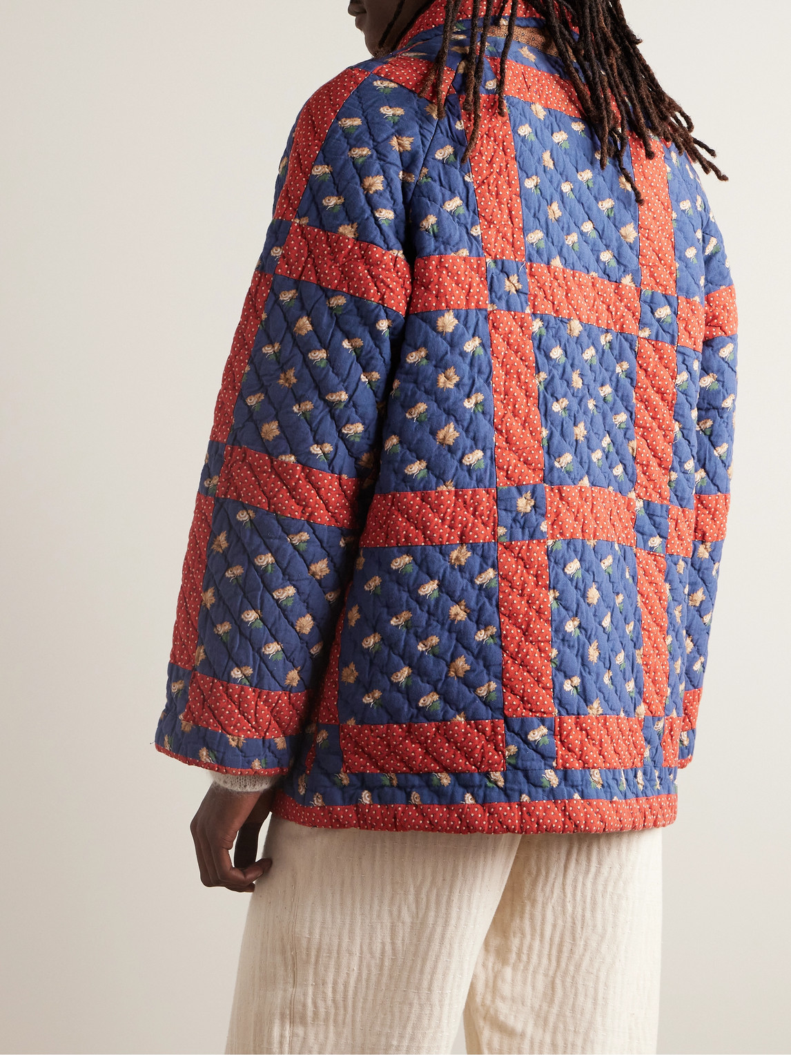  Bode - Sheepfold Quilted Padded Printed Cotton Jacket - Men - Blue - S 