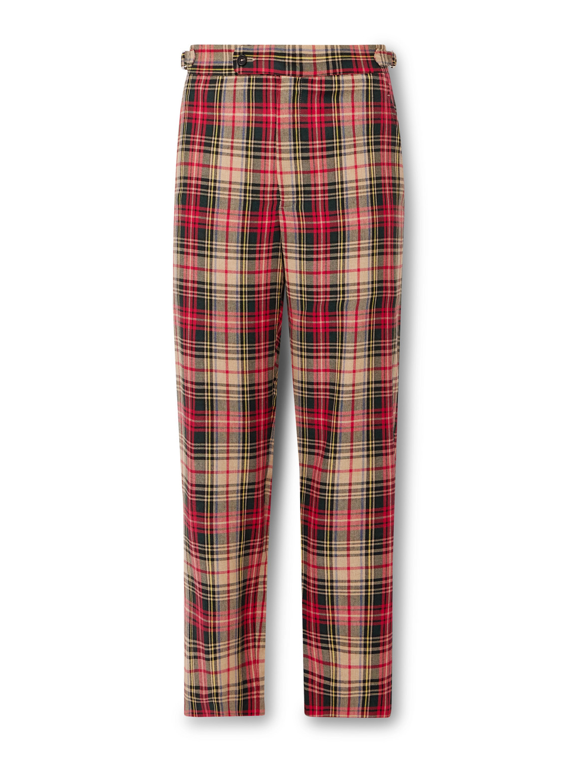 Bode Truro Straight-leg Checked Woven Trousers In Red