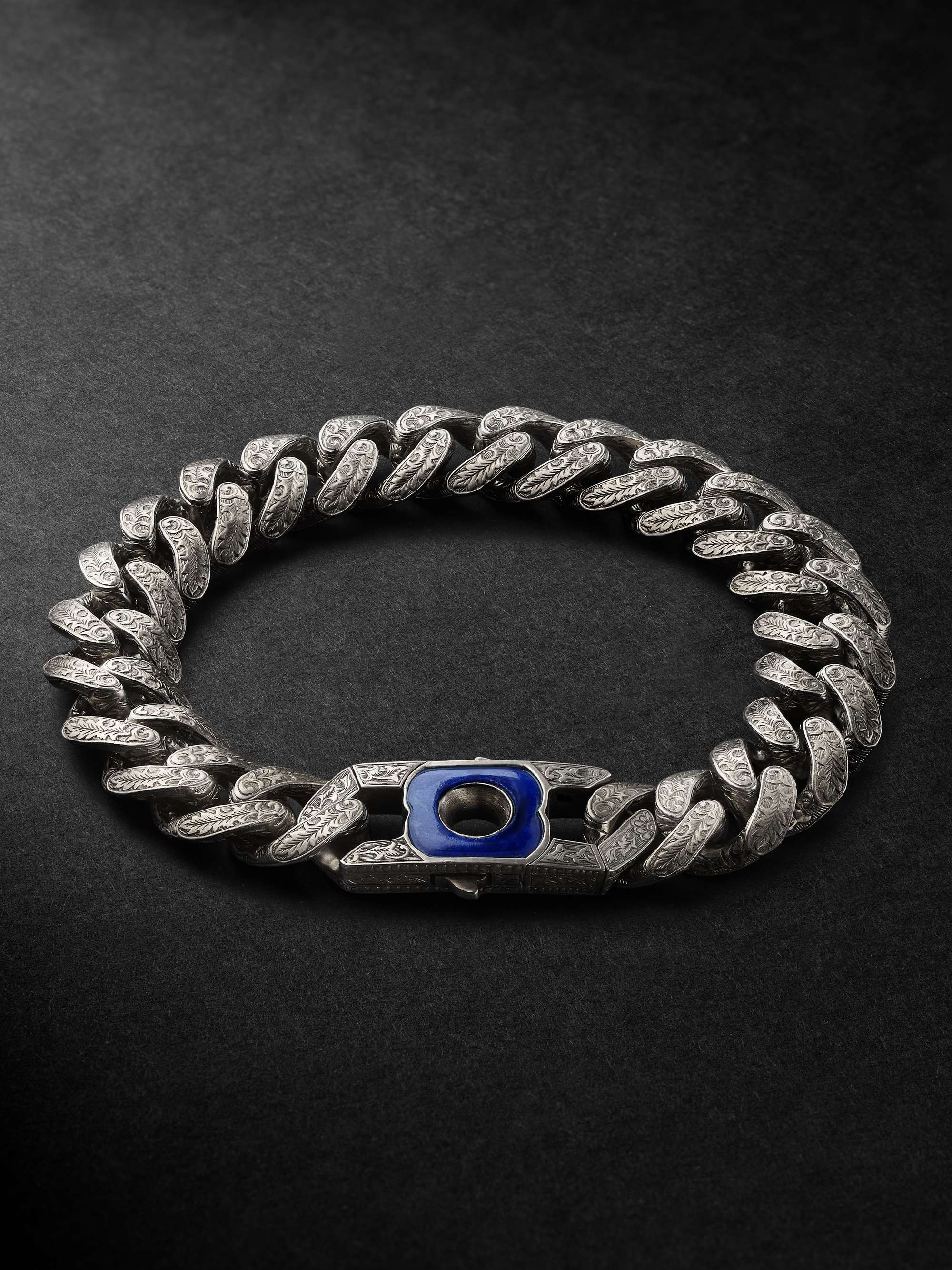 Handmade Sterling Silver Lapis Bracelet by Albert Jake - Large (BR5103)