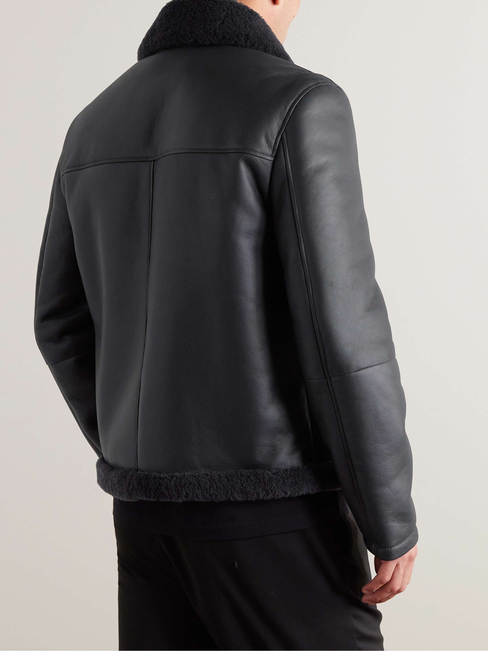MR P. Shearling-Lined Nappa Leather Trucker Jacket
