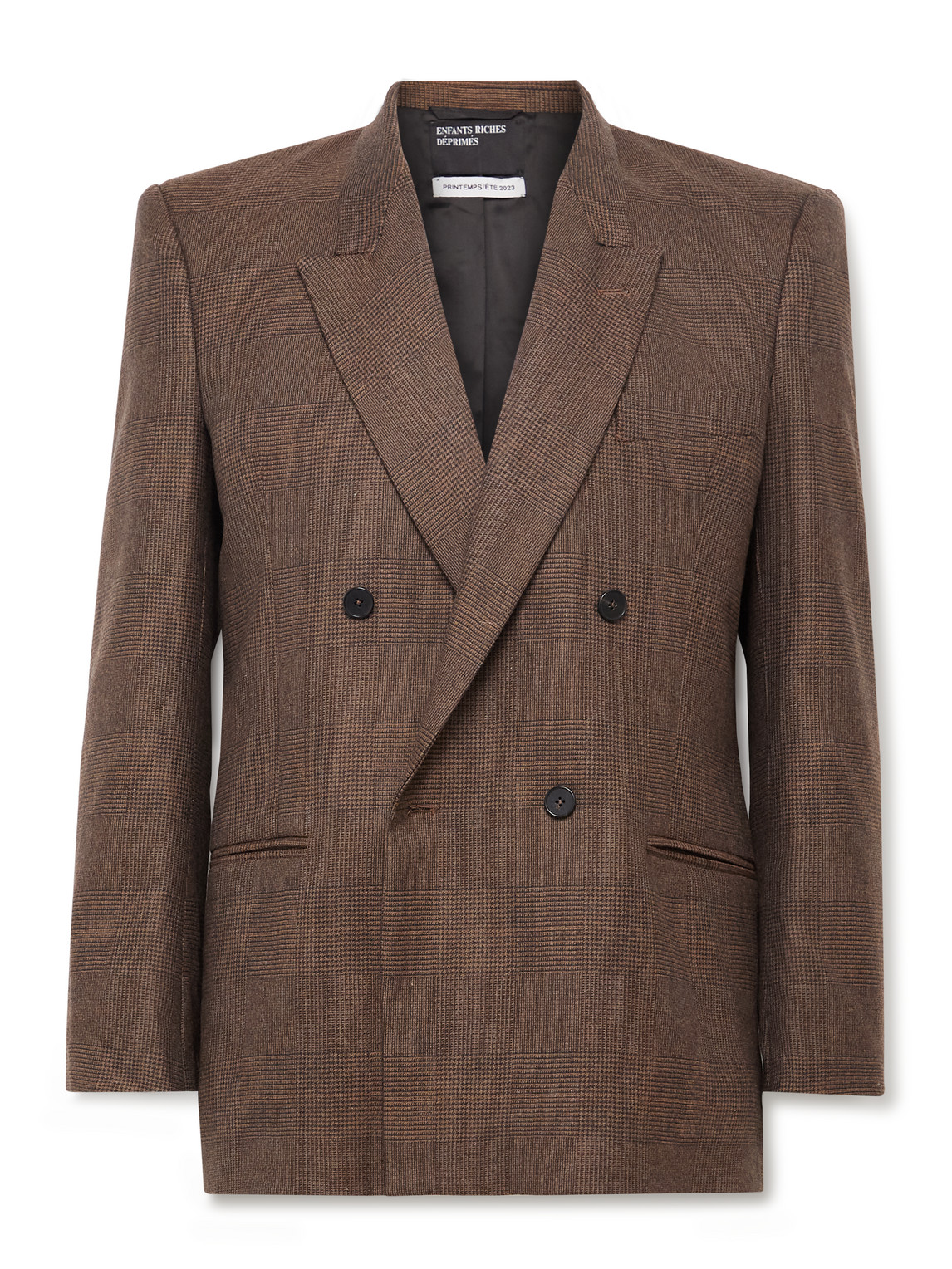 Florence-Daytrip Double-Breasted Houndstooth Wool-Blend Blazer