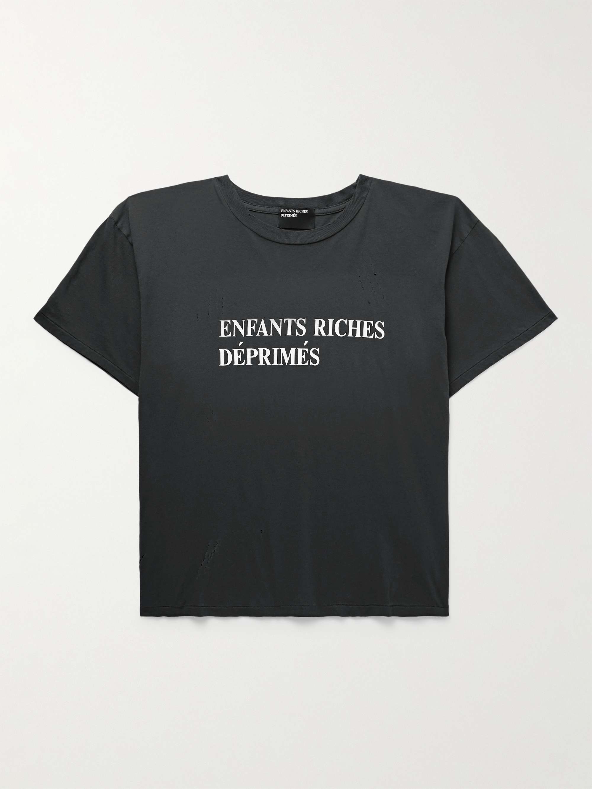 ENFANTS RICHES DÉPRIMÉS Distressed Logo-Printed Cotton-Jersey T-Shirt ...