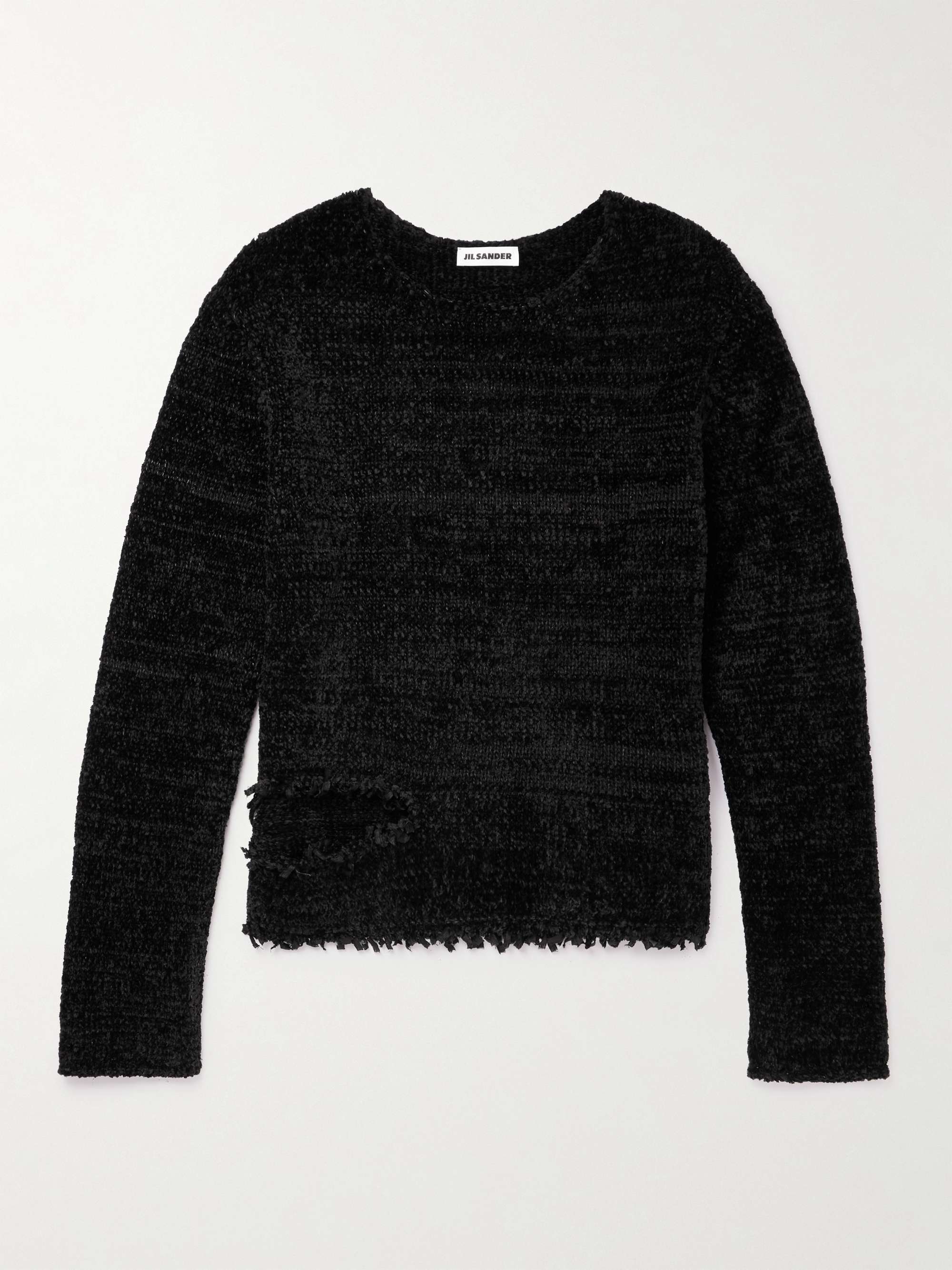 JIL SANDER Frayed Distressed Silk and Cotton-Blend Chenille