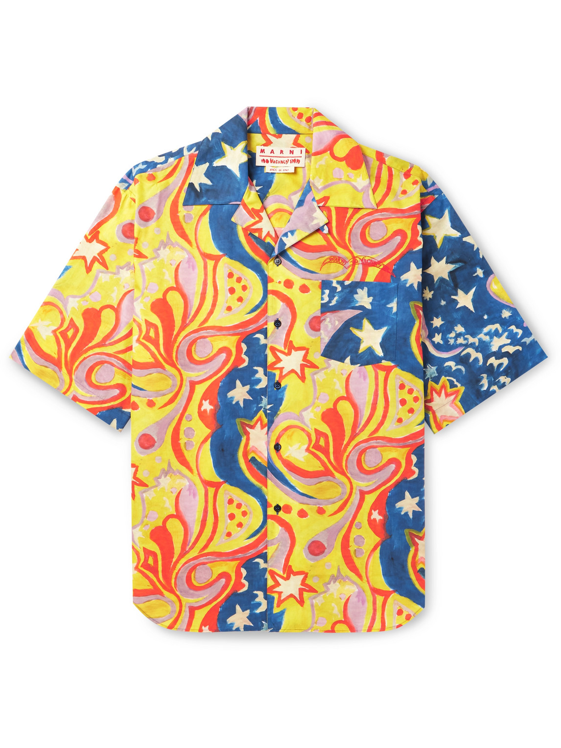 Marni X No Vacancy Inn Men's Galactic Paradise Camp Shirt In Orange