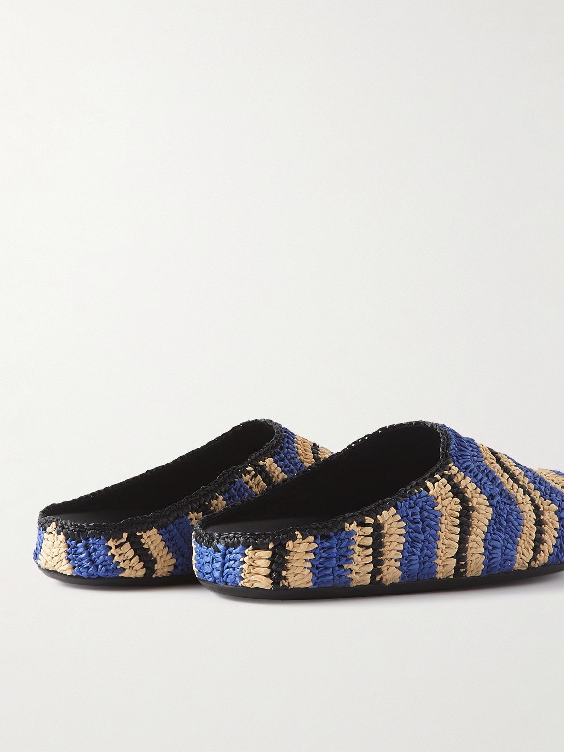 No Vacancy Inn Striped Woven Mules - Men | Marni | Blue