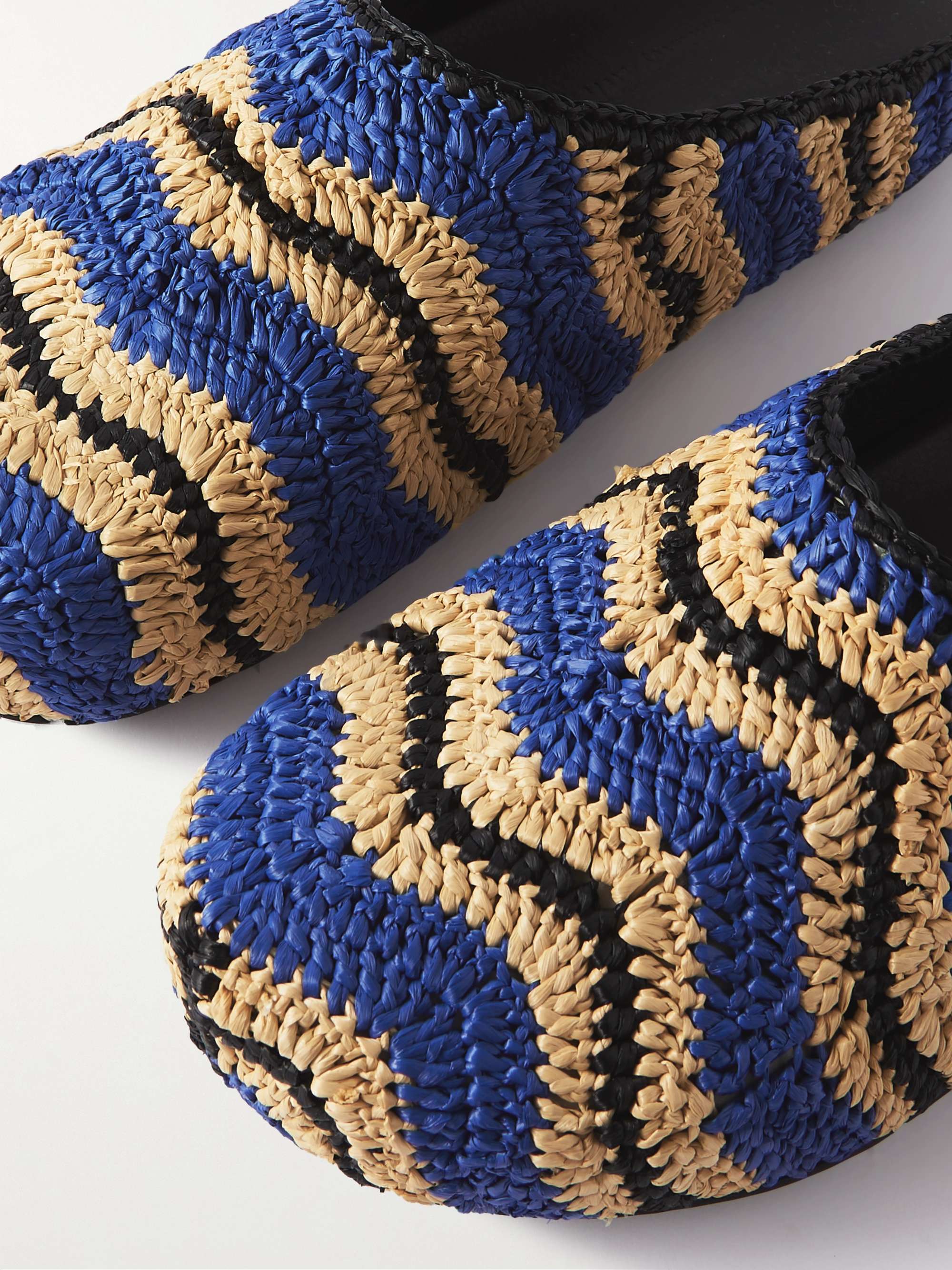 MARNI + No Vacancy Inn Geflochtene Slippers mit Streifen