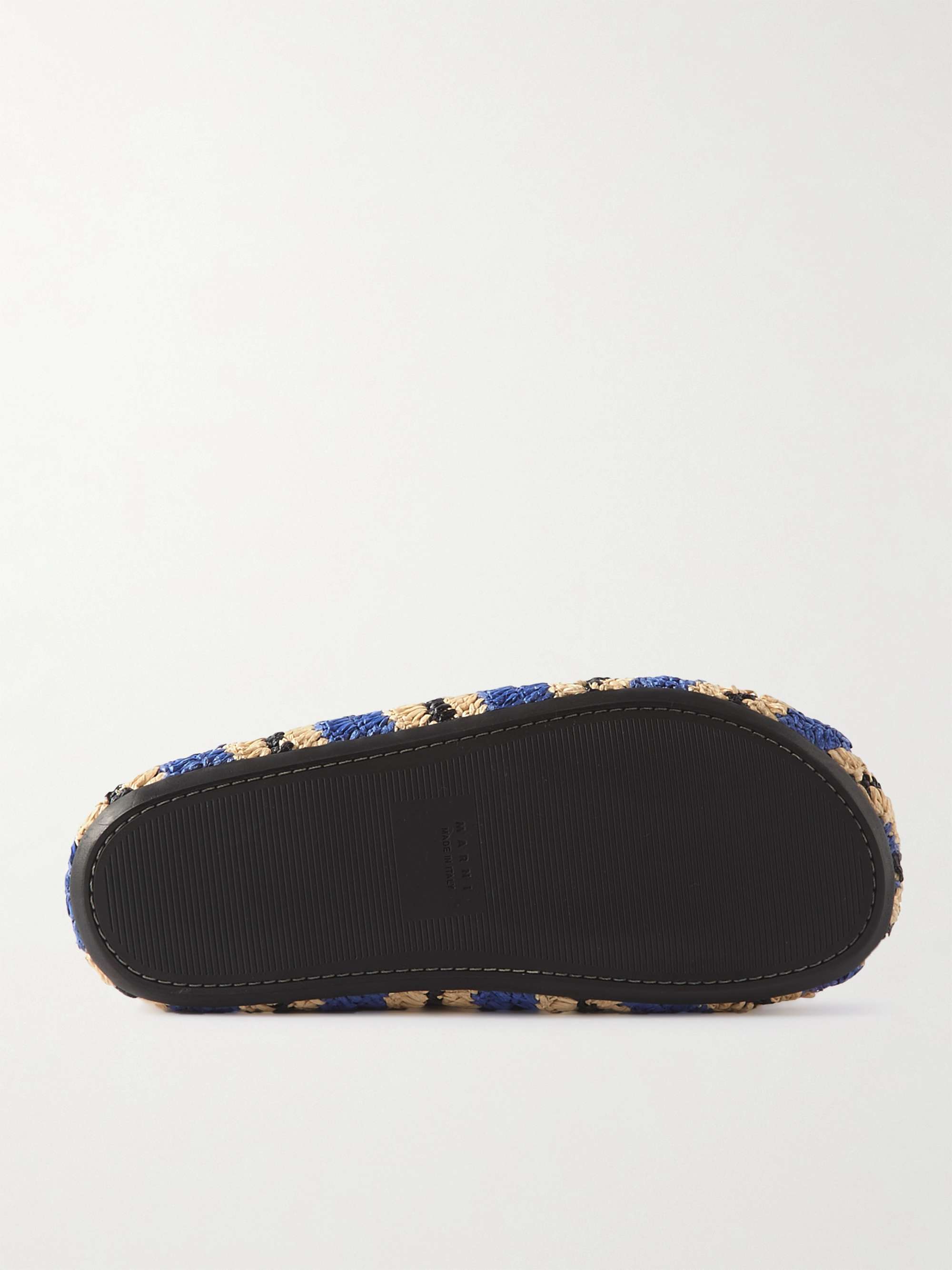 MARNI + No Vacancy Inn Geflochtene Slippers mit Streifen