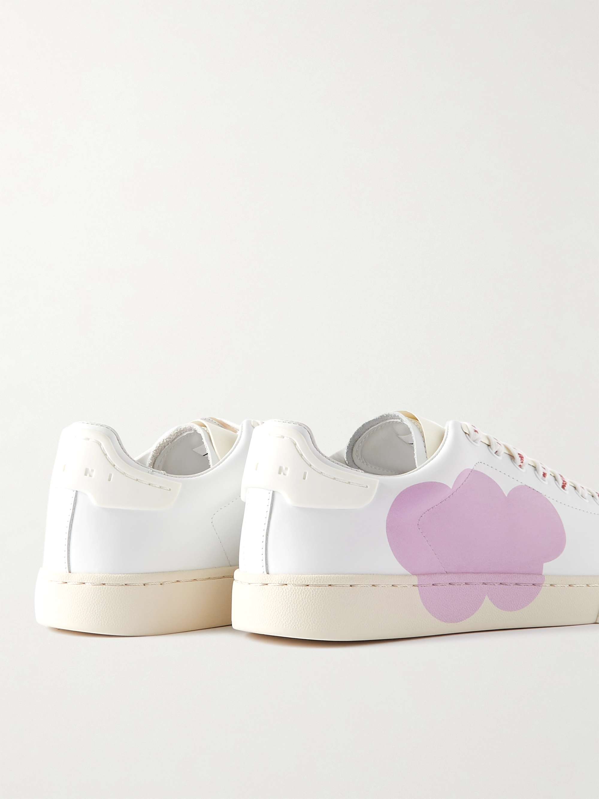 MARNI + No Vacancy Inn Dada Rubber-Trimmed Printed Leather Sneakers
