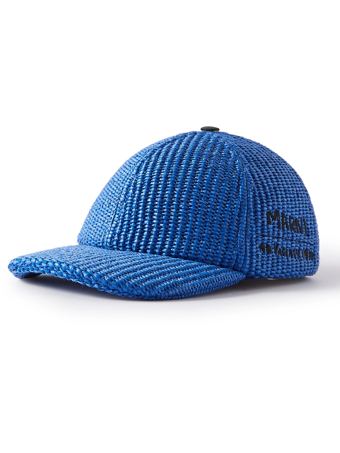 Marni X No Vacancy Inn Men's Raffia Baseball Hat In Blue