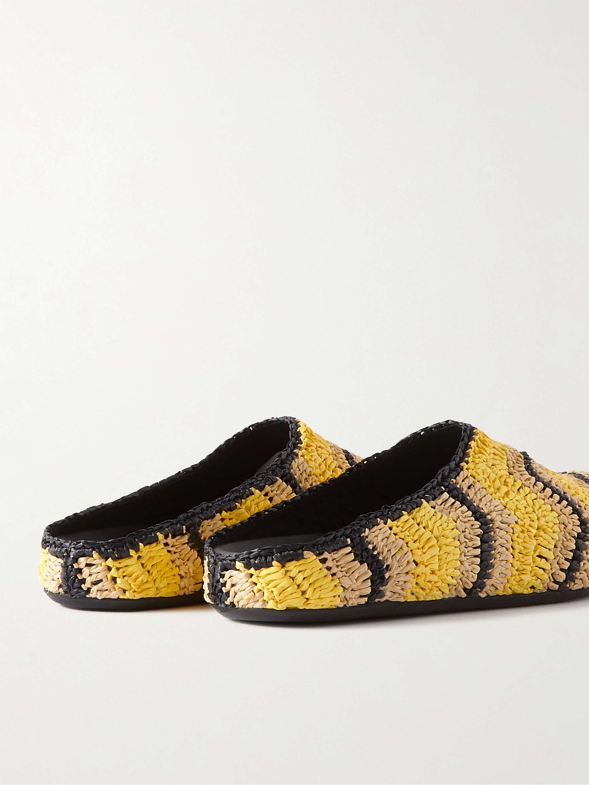 MARNI + No Vacancy Inn Striped Woven Mules
