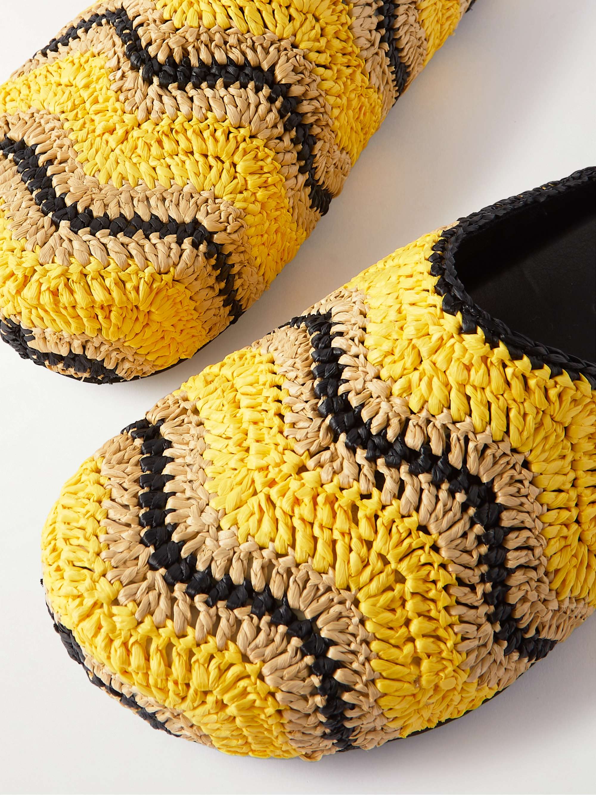 MARNI + No Vacancy Inn Striped Woven Mules